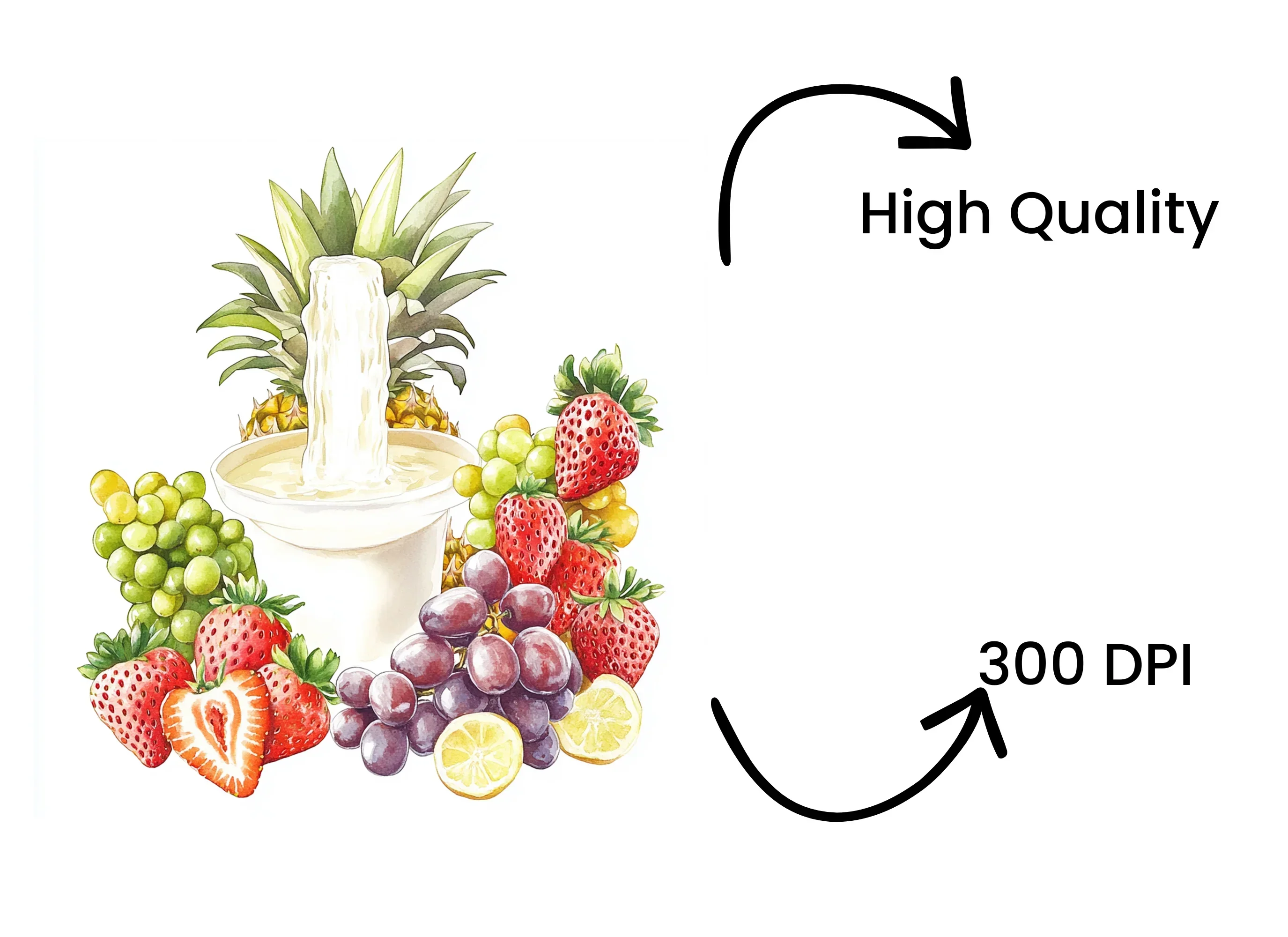 Fresh Fruit Fondue Clipart Bundle - Image 4