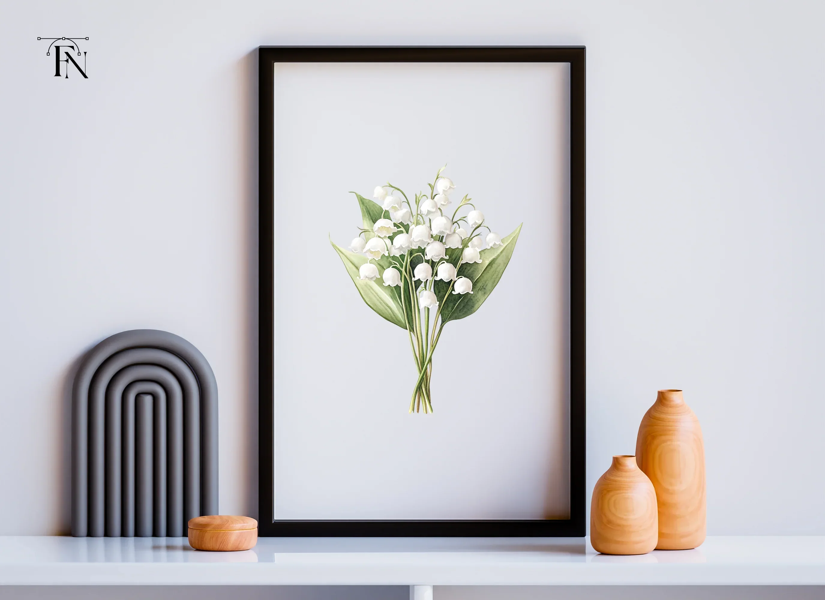 Fresh Lily of the Valley Bouquet Clipart Bundle - Image 3