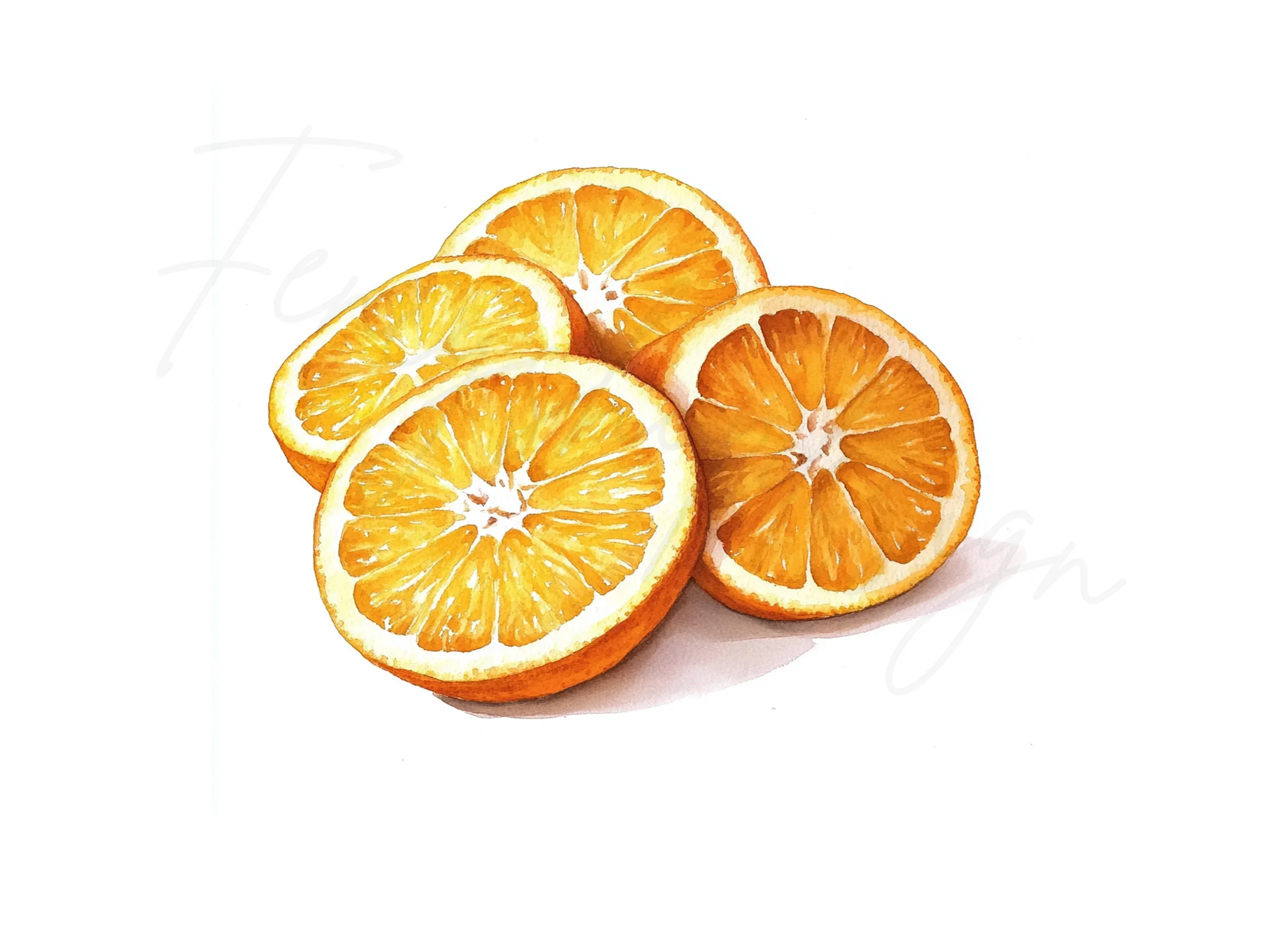 Fresh Orange Slices Clipart Bundle - Image 3