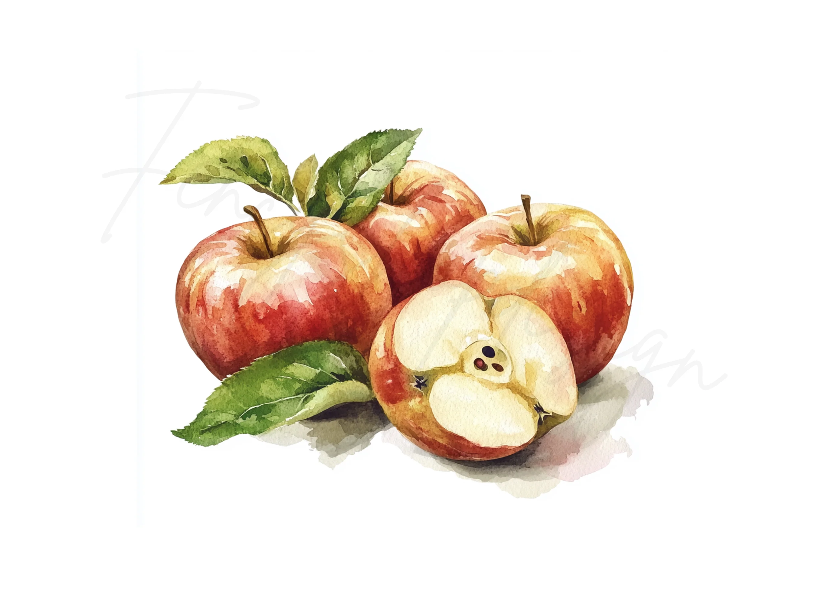 Fresh Red Apples Clipart Bundle - Image 3