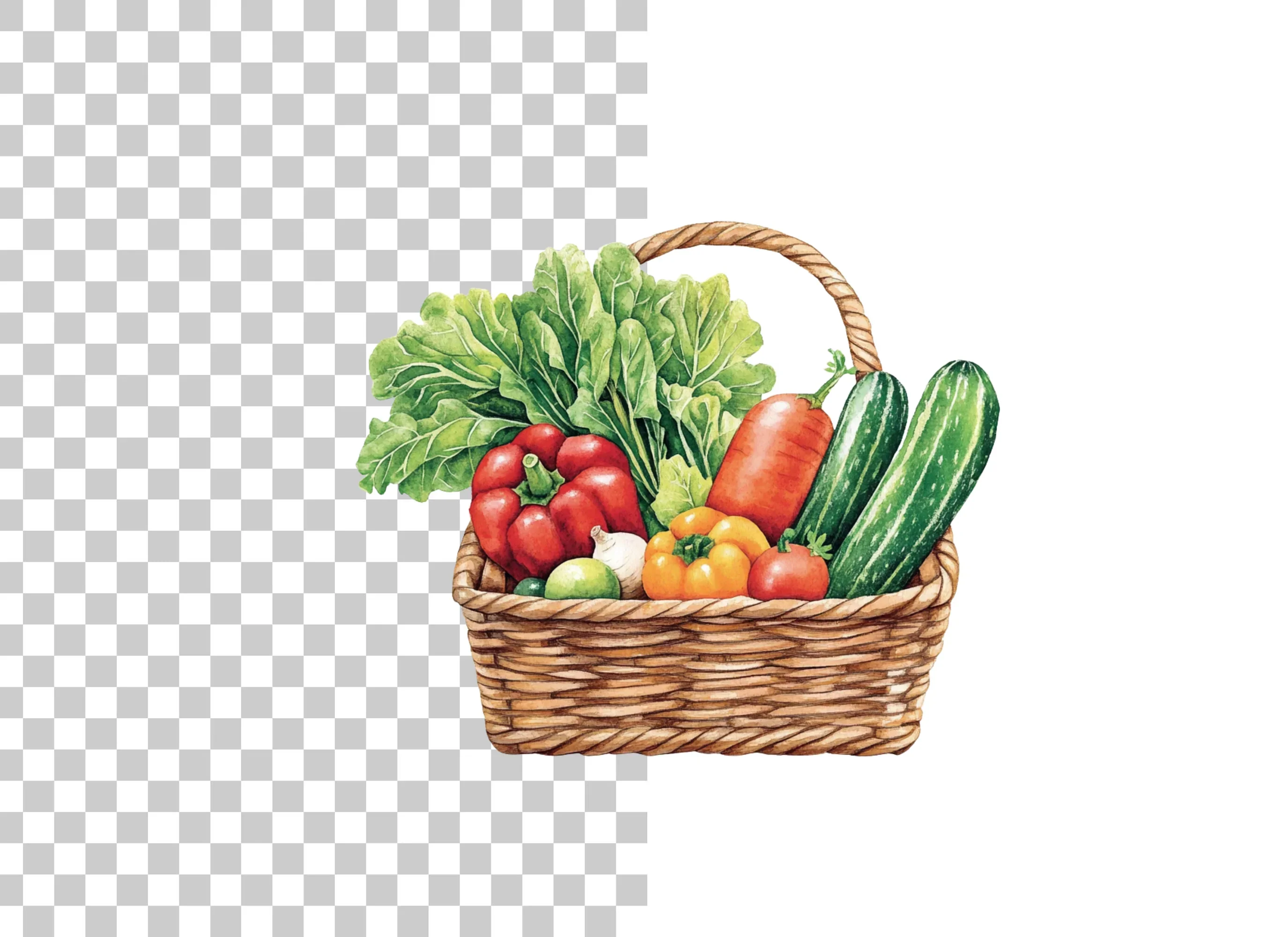 Fresh Vegetable Baskets Clipart Bundle - Image 2