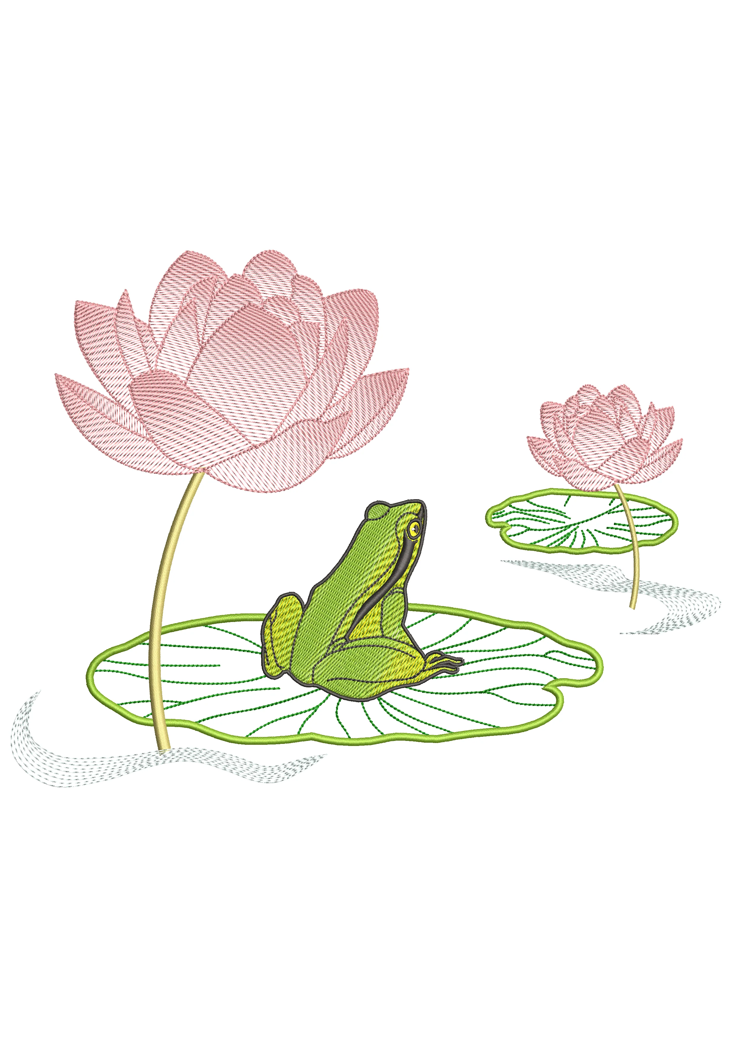 Frog Color Blending Embroidery Design