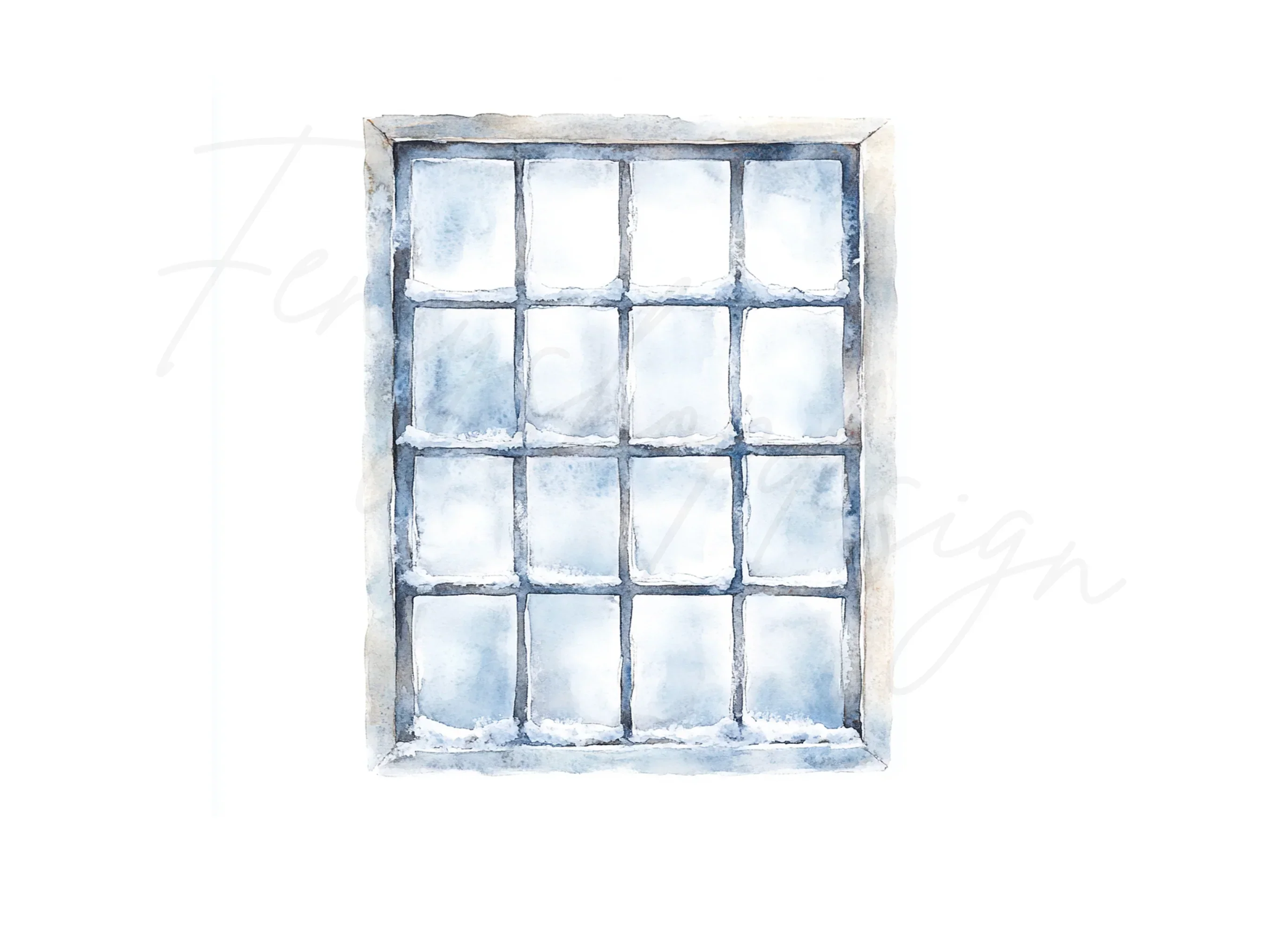 Frosted Winter Window Clipart Bundle - Image 3