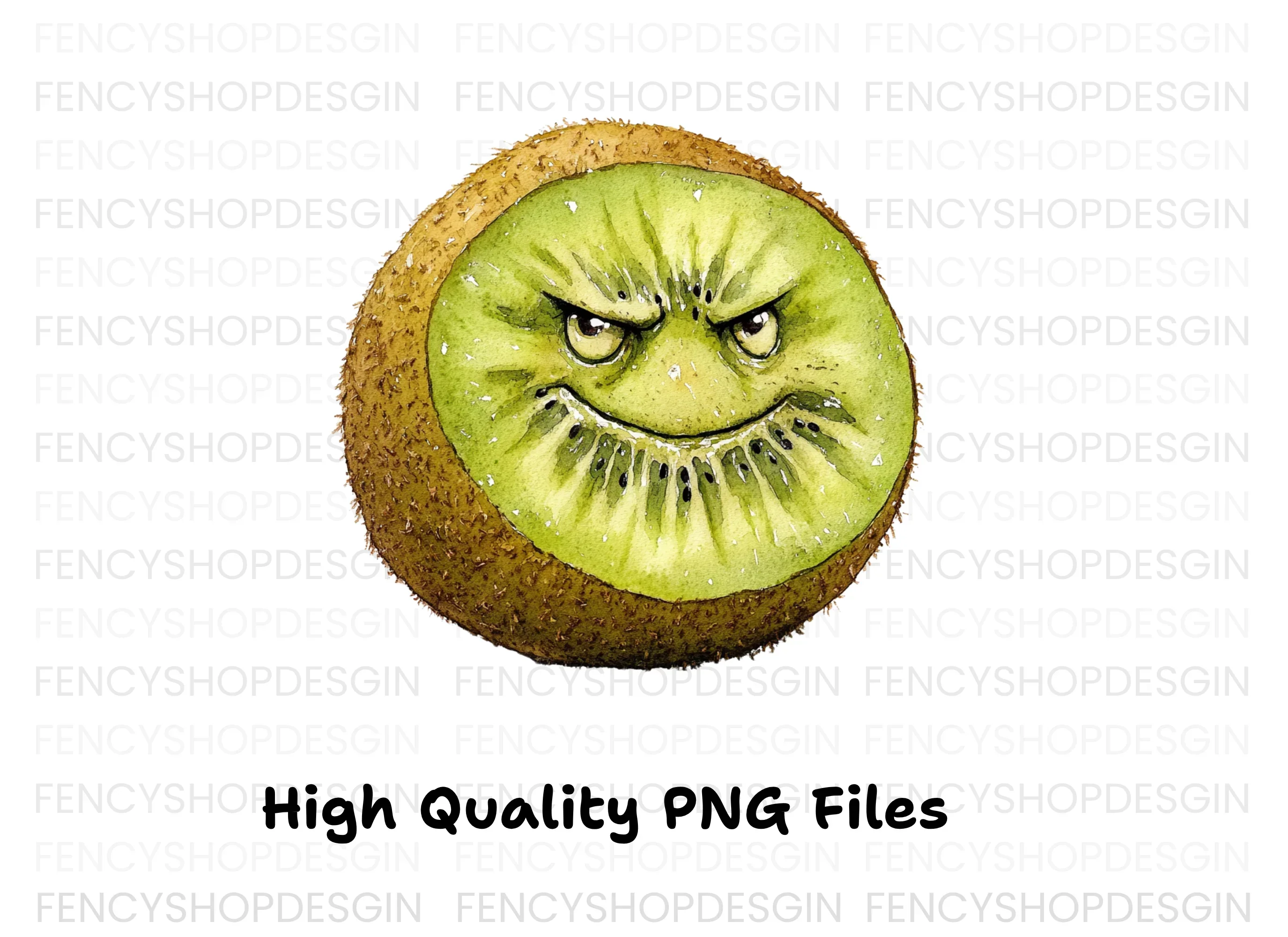 Funny Angry Kiwi Fruit Clipart Bundle - Image 3