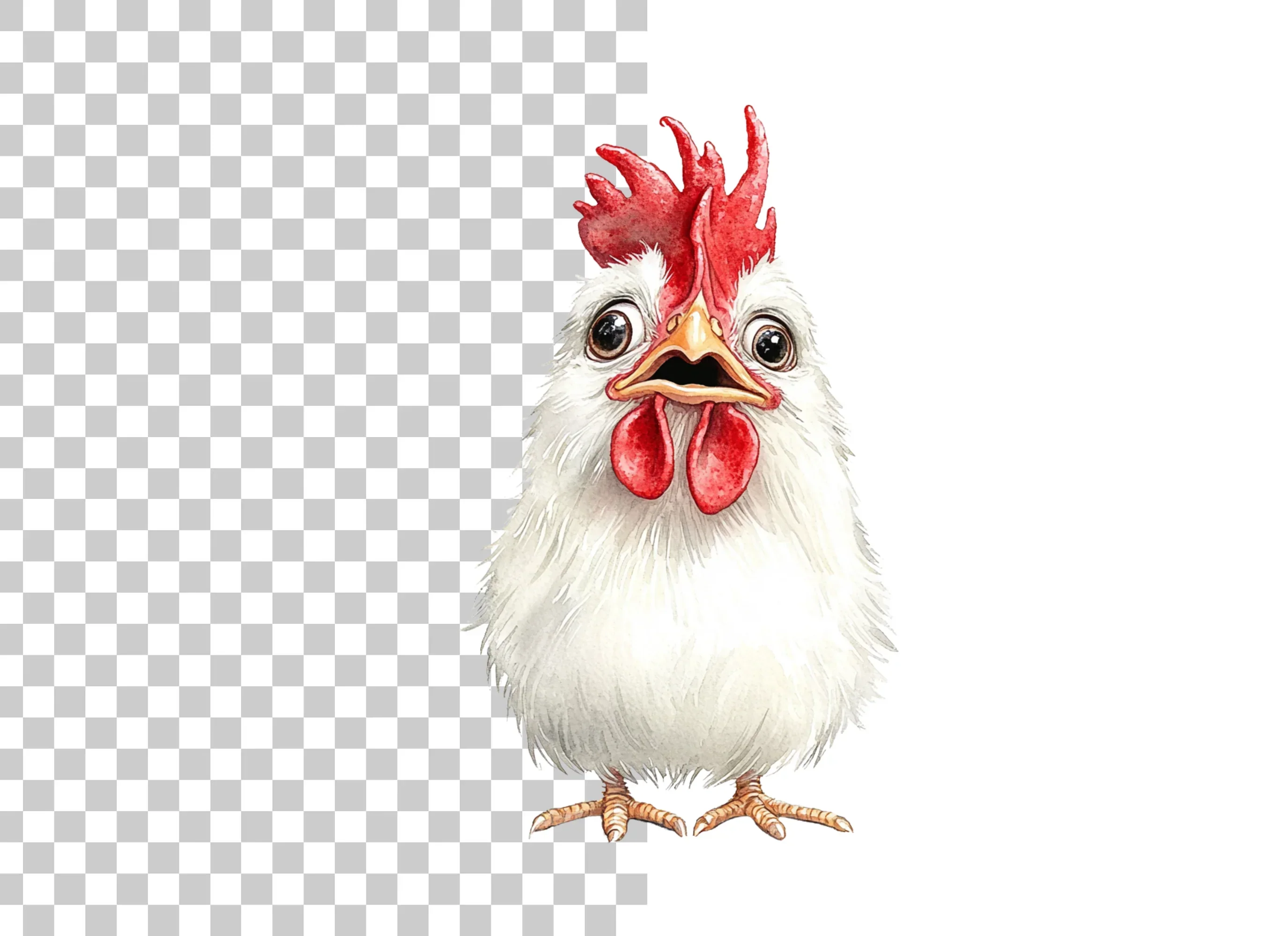 Funny Cartoon Chicken Faces Clipart Bundle - Image 2