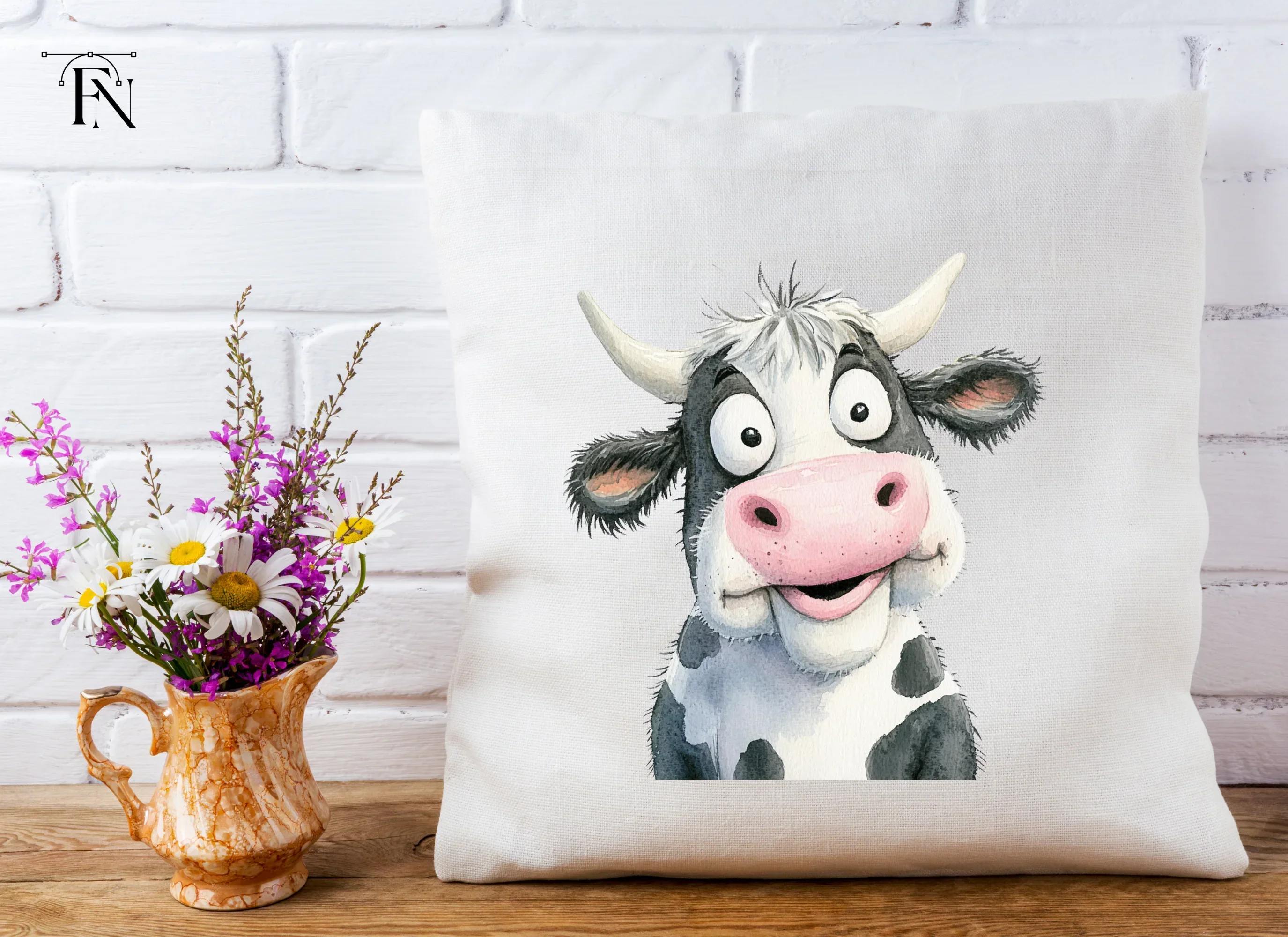 Funny Cartoon Cow Faces Clipart Bundle - Image 5