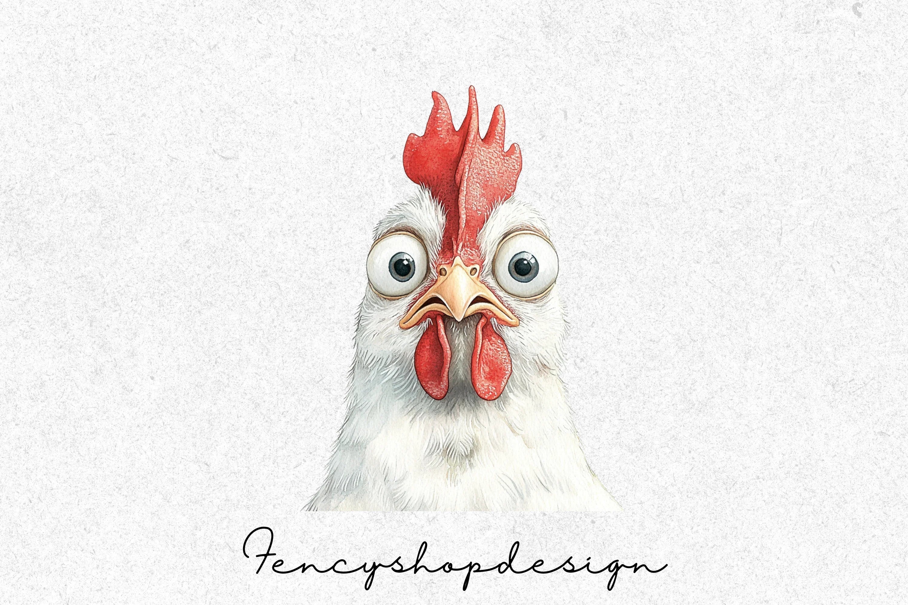 Funny Chicken and Rooster Clipart Bundle - Image 3