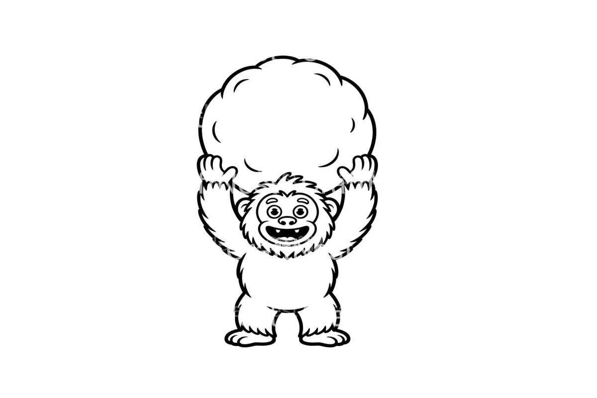 Funny Yeti Snowball Coloring Books - Image 2