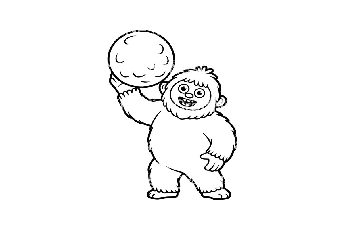 Funny Yeti Snowball Coloring Books - Image 3