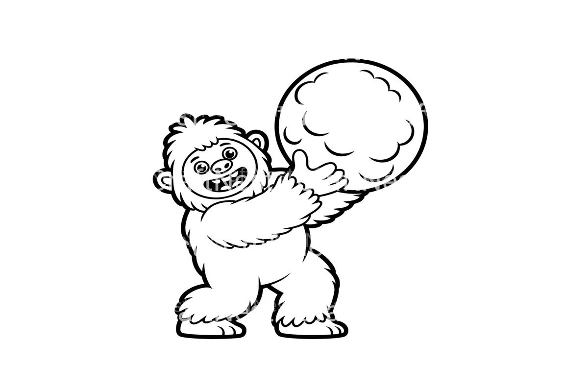 Funny Yeti Snowball Coloring Books - Image 4
