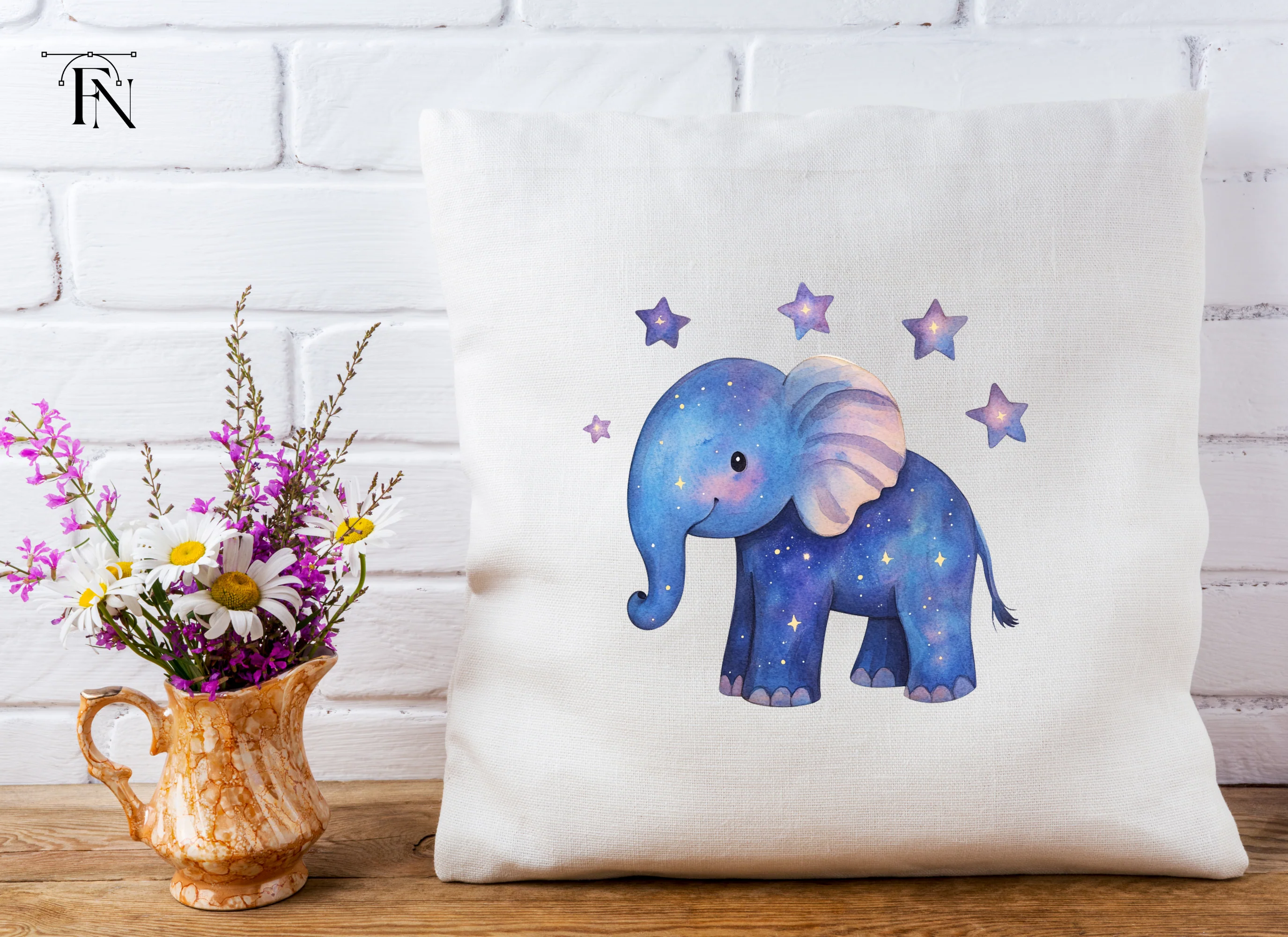 Galaxy Elephant with Stars Clipart Bundle - Image 4
