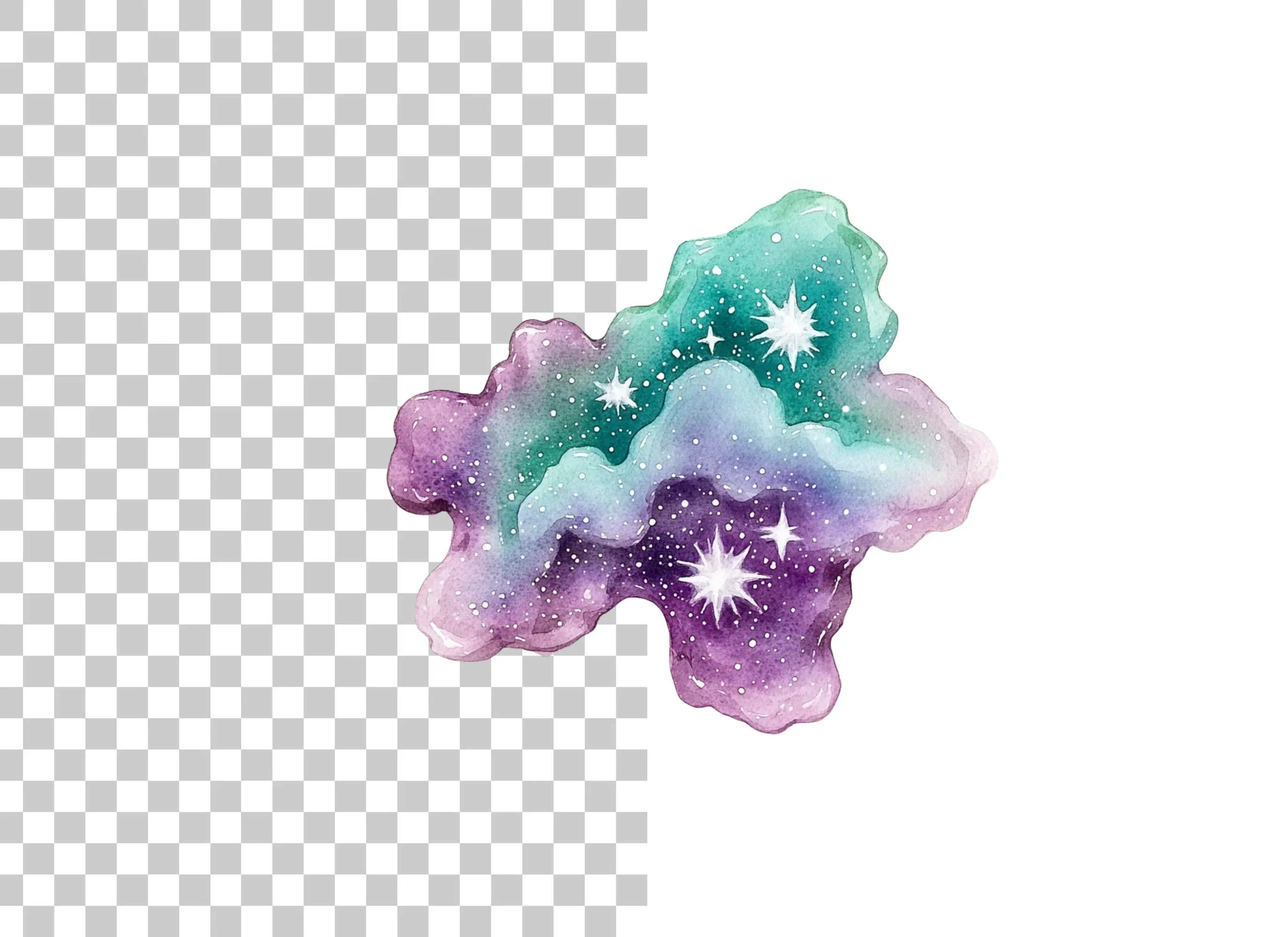 Galaxy Starry Cloud Clipart Bundle - Image 2