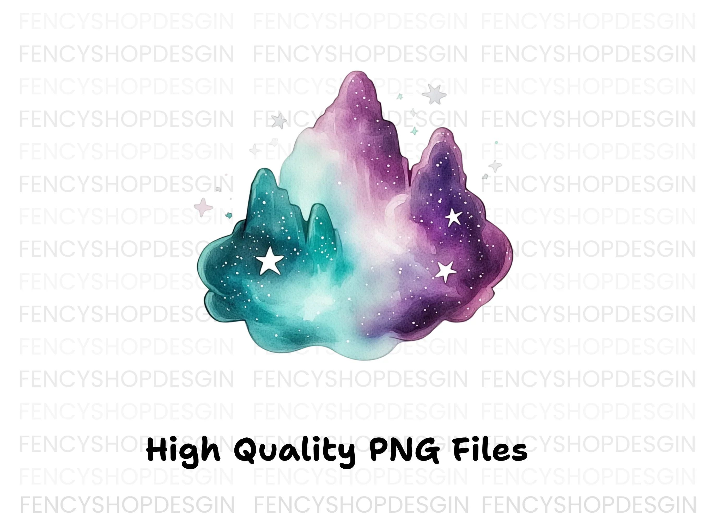 Galaxy Starry Cloud Clipart Bundle - Image 3