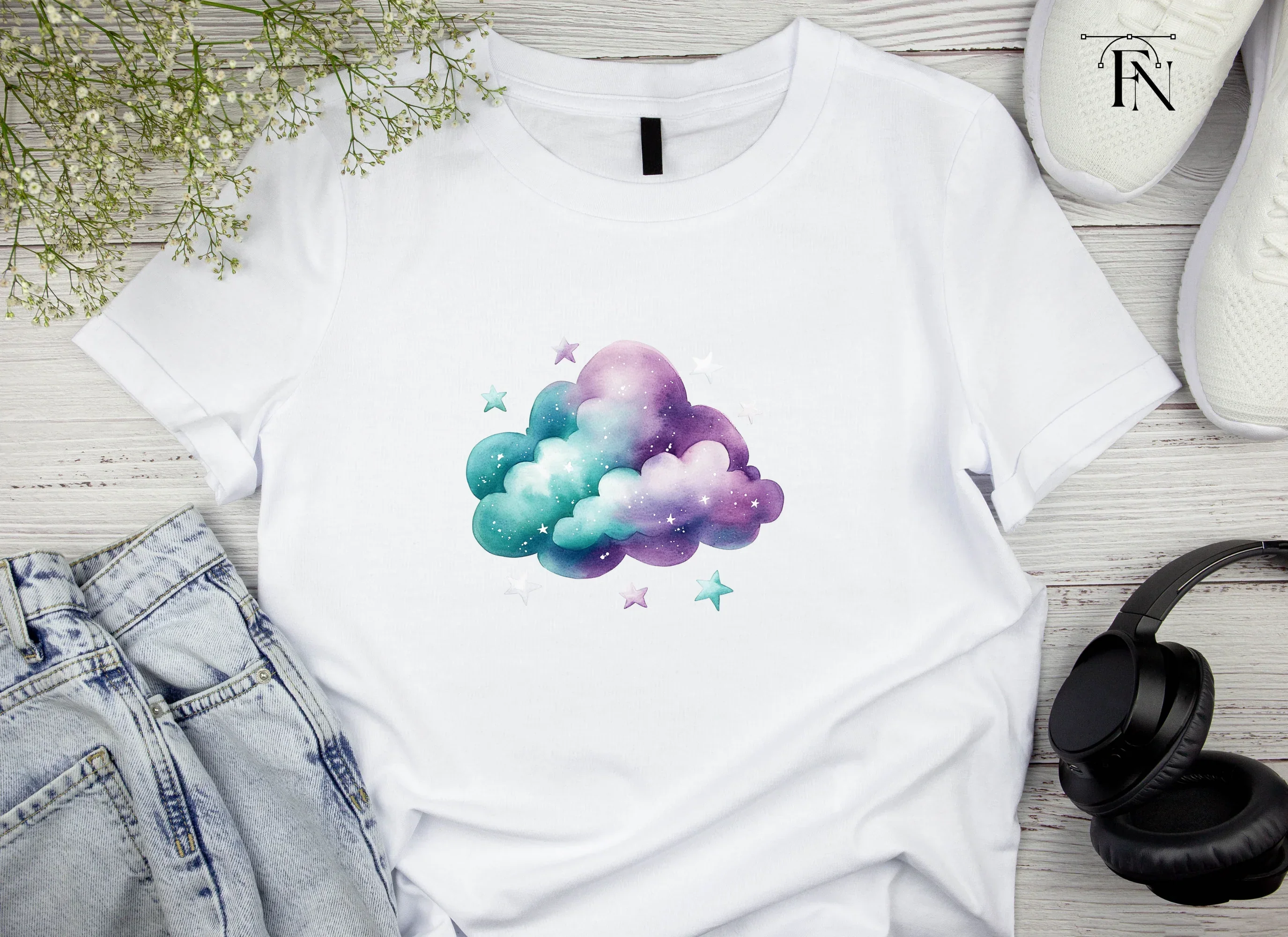 Galaxy Starry Cloud Clipart Bundle - Image 4