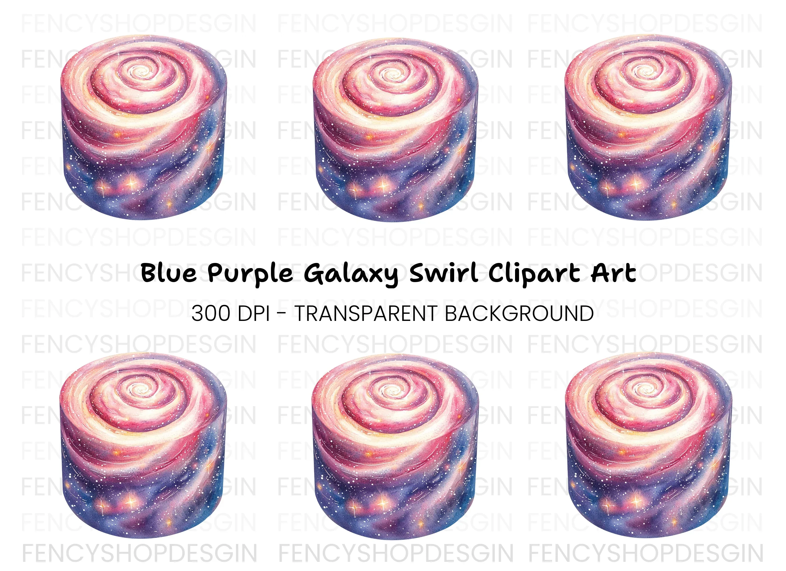 Galaxy Swirl Clipart Bundle