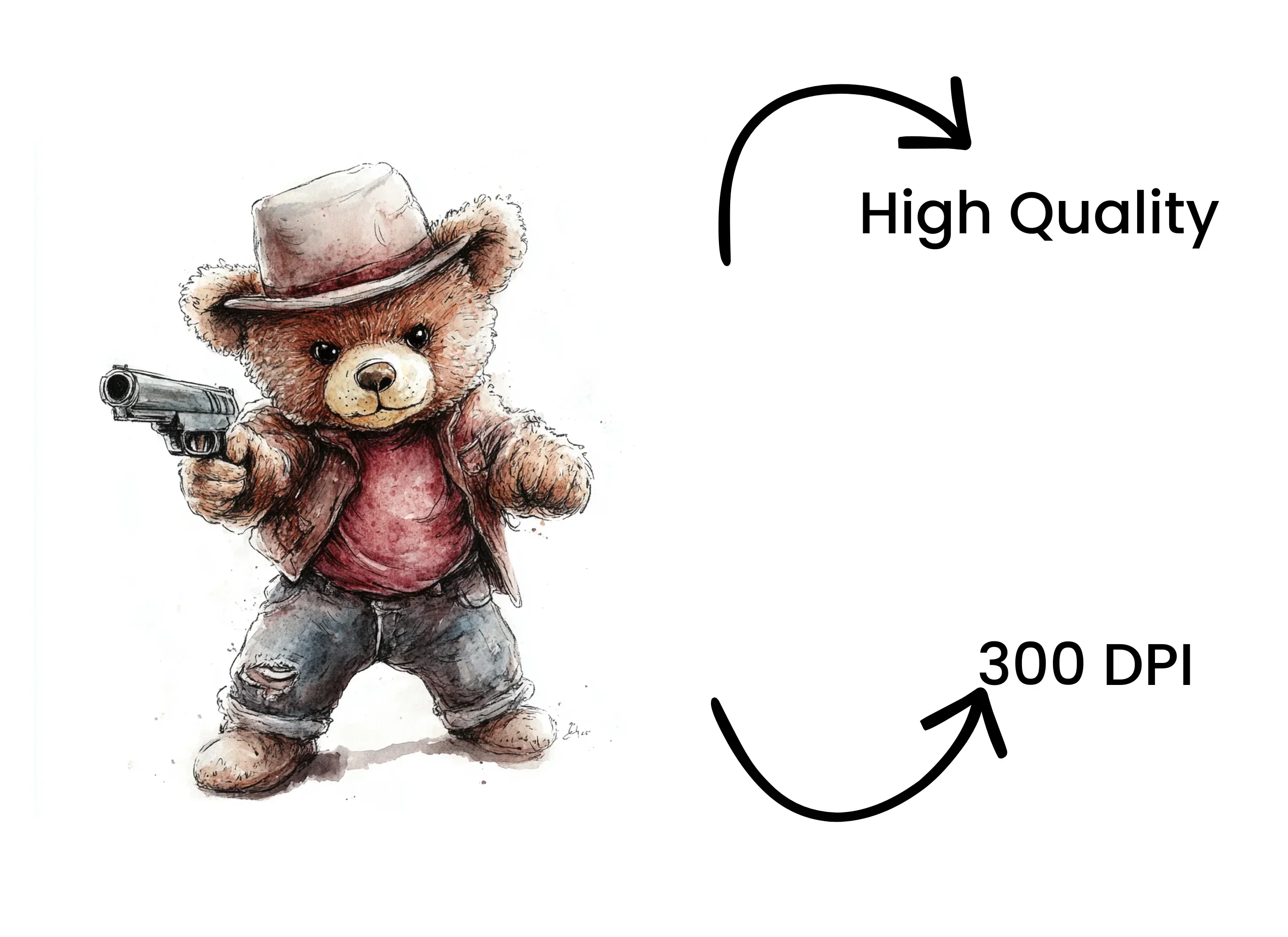 Gangster Bear Clipart Bundle - Image 4