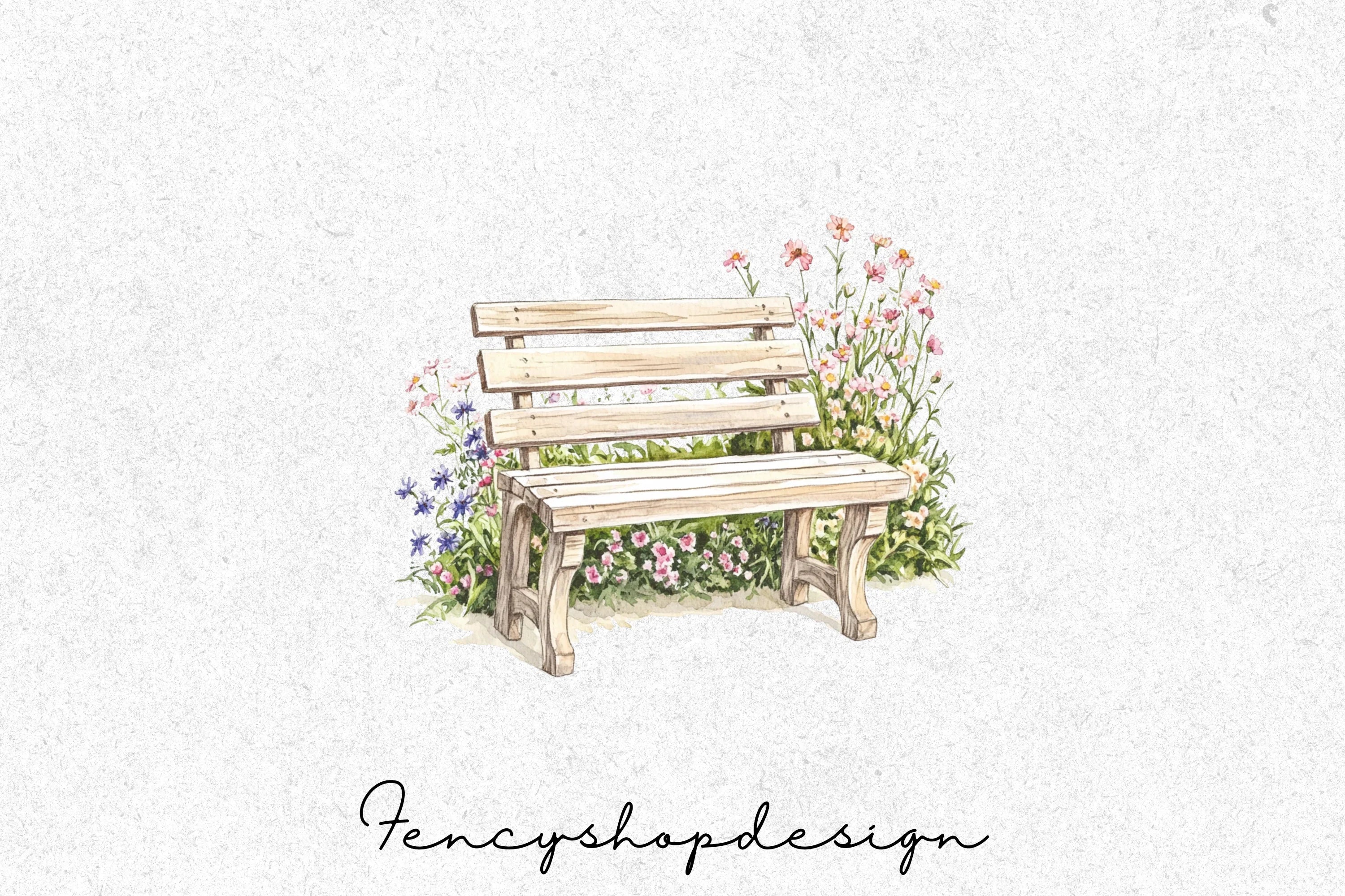 Garden Benches Clipart Bundle - Image 3