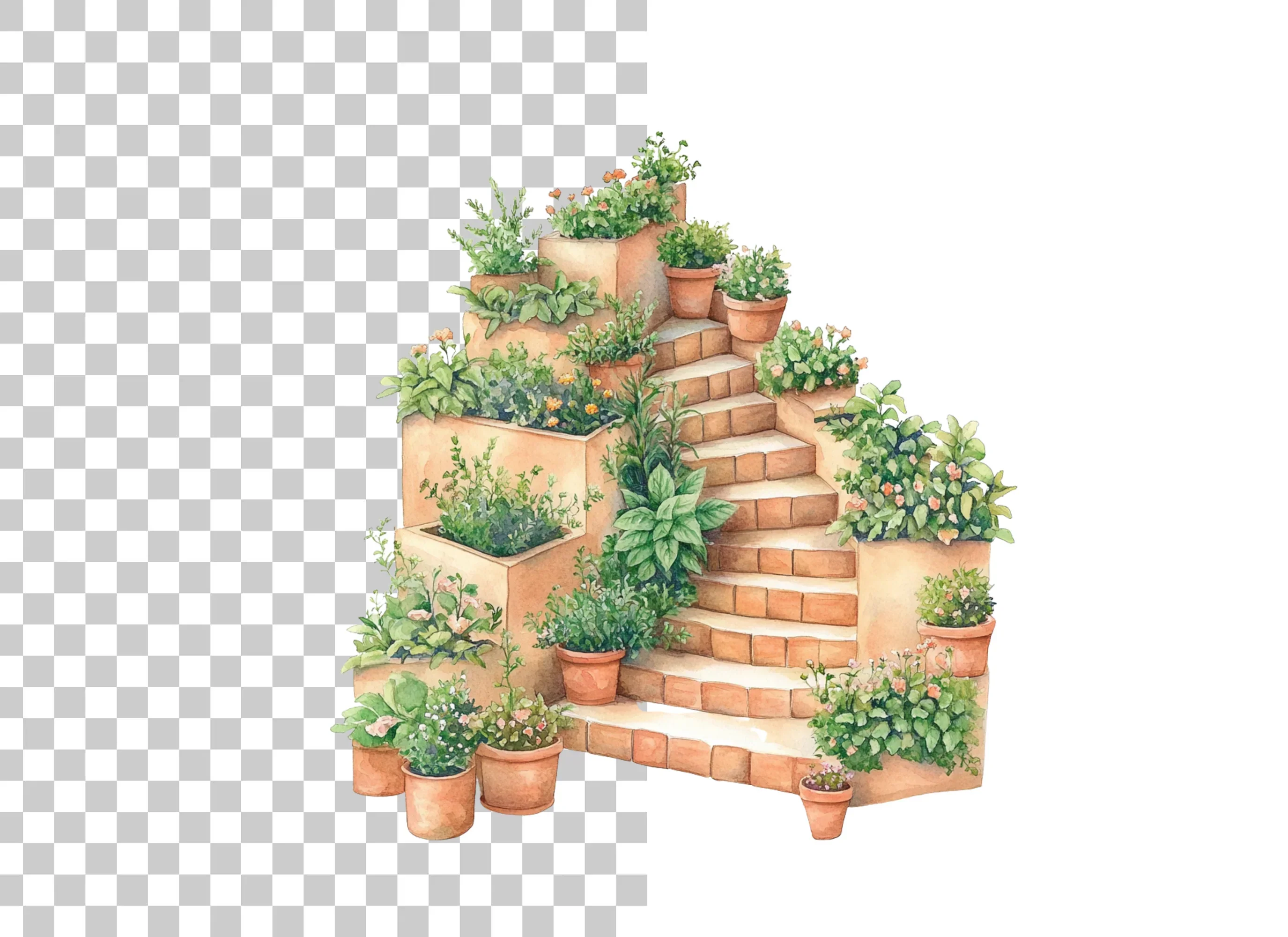 Garden Staircase Clipart Bundle - Image 2