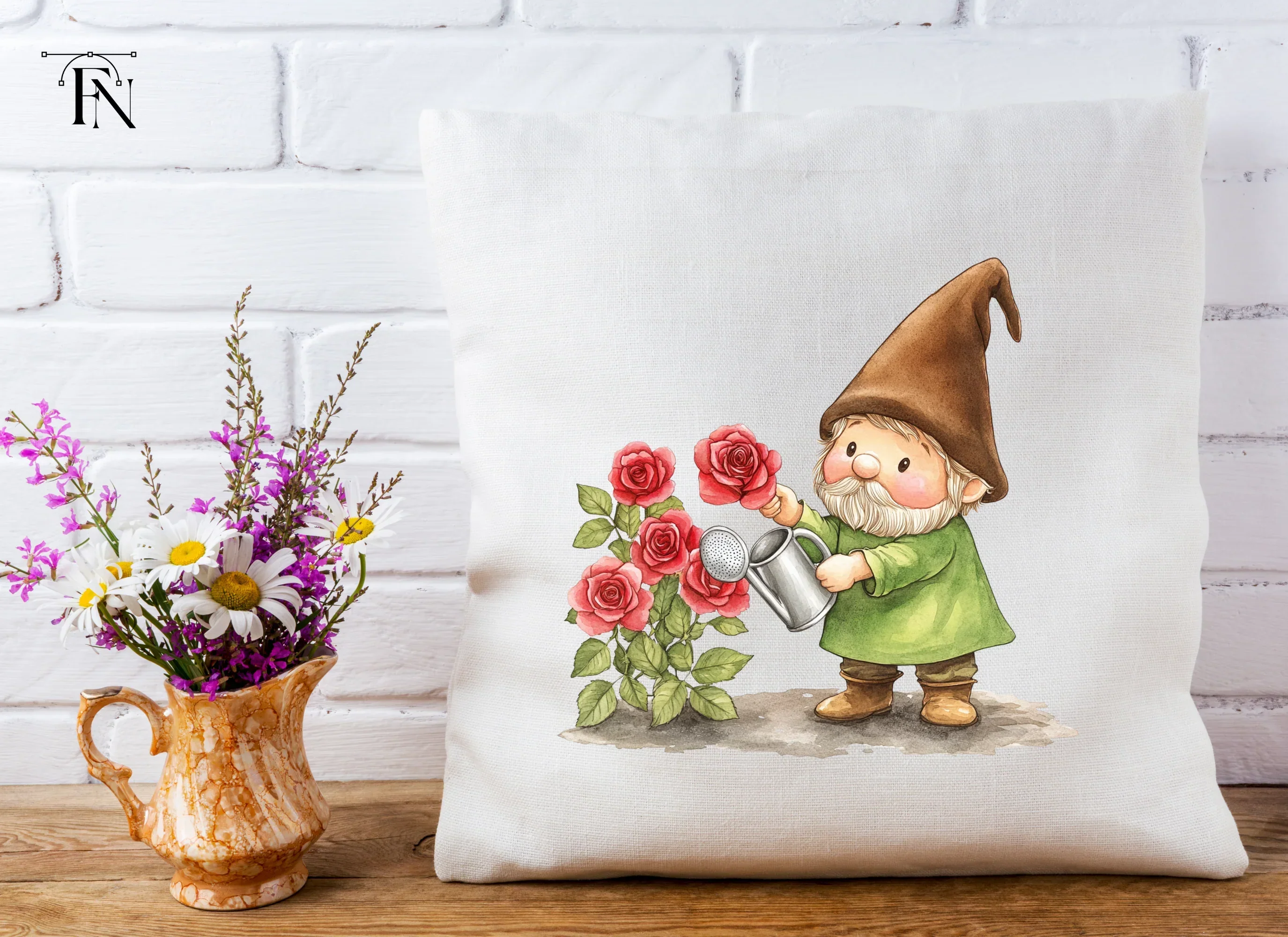 Gardening Gnomes with Roses Clipart Bundle - Image 5