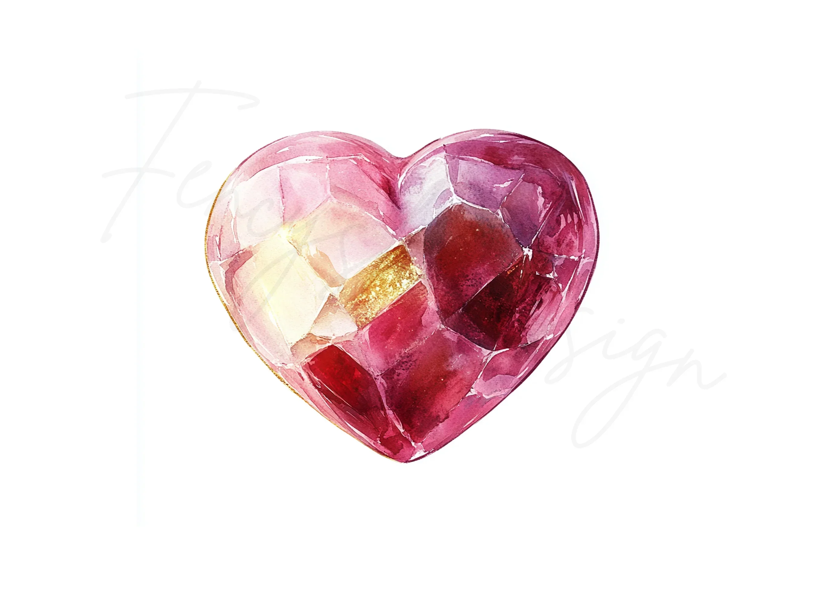 Gemstone Hearts Clipart Bundle - Image 3