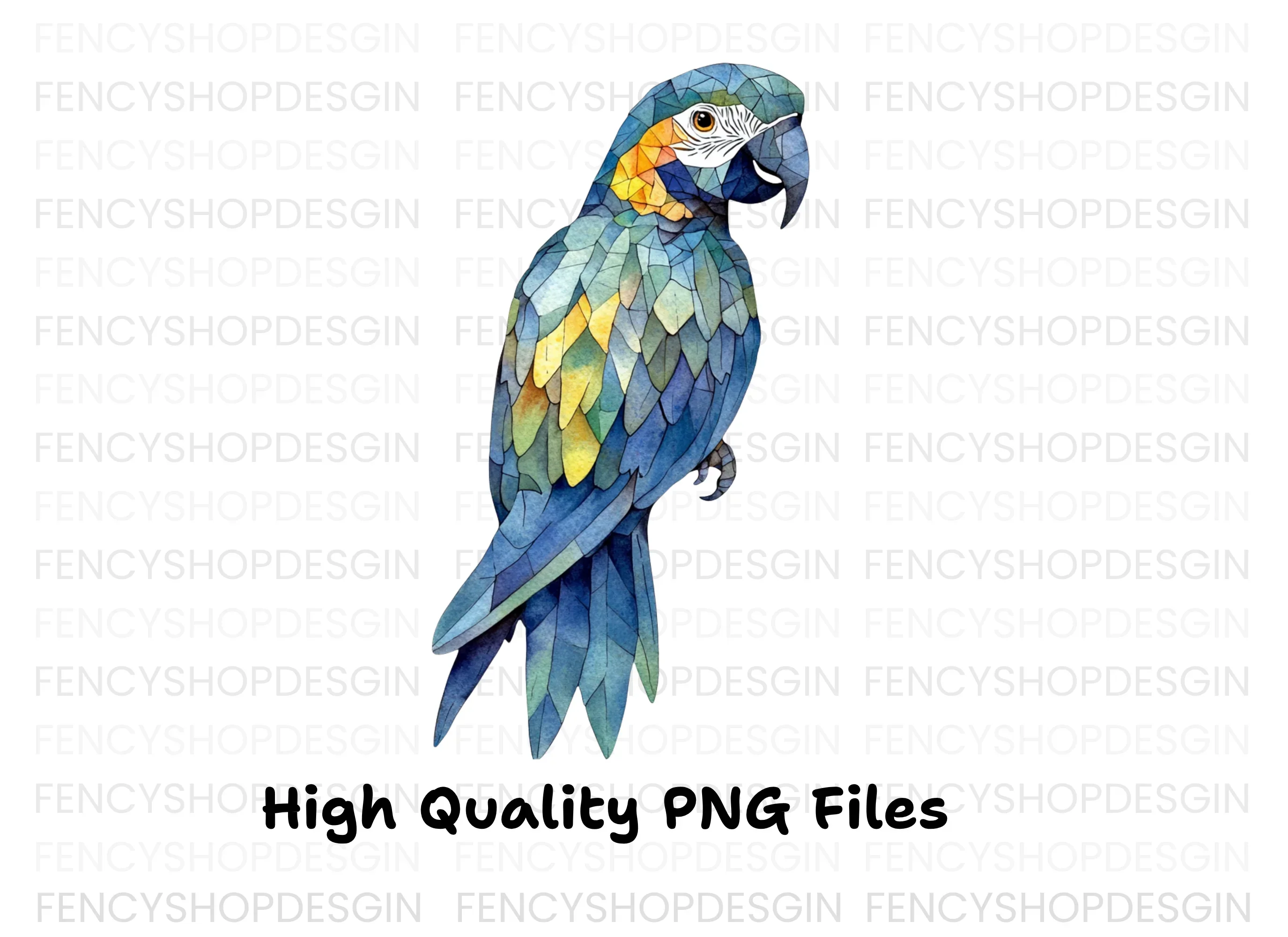 Geometric Blue Macaw Clipart Bundle - Image 2