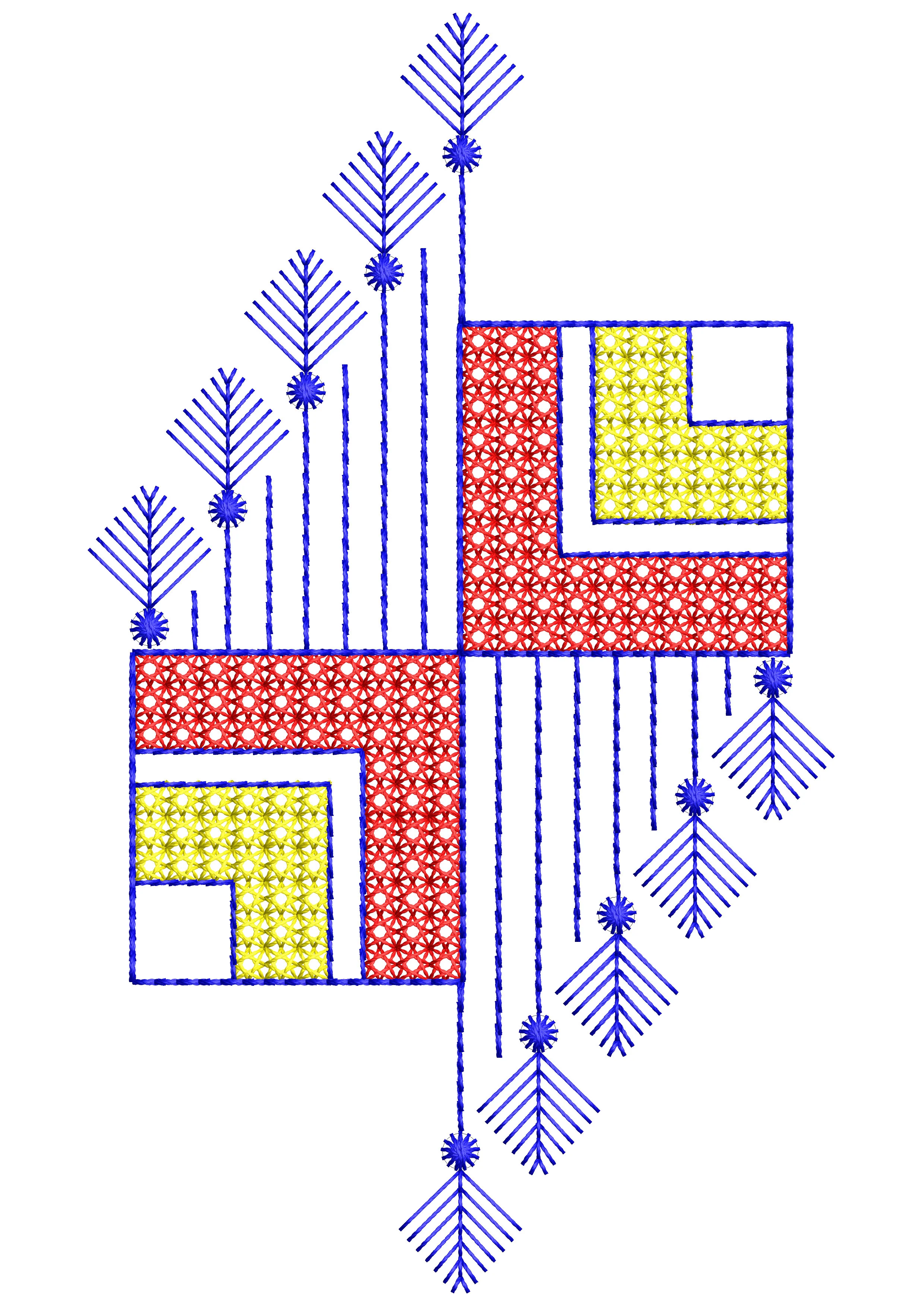 Geometric Cross Stitch Art Embroidery Design