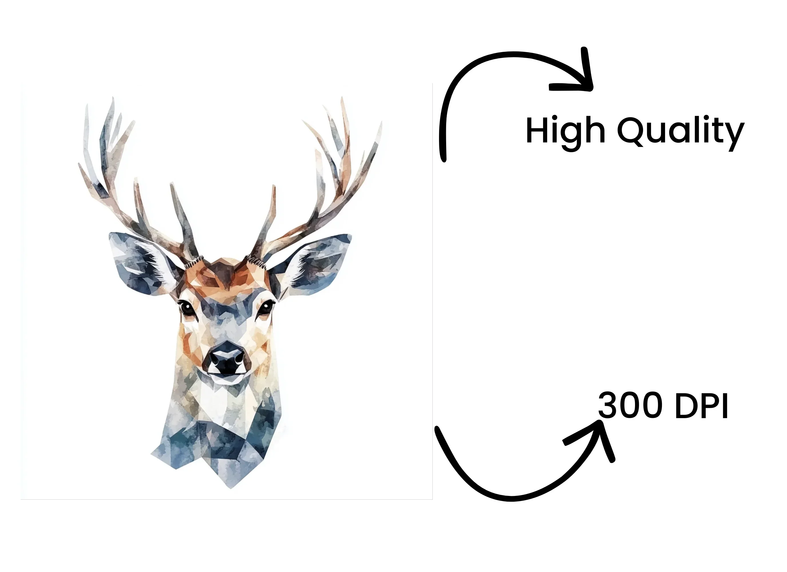 Geometric Deer Head Designs Clipart Bundle - Image 4
