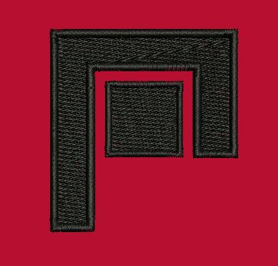 Geometric Inset Square Motif Embroidery Design