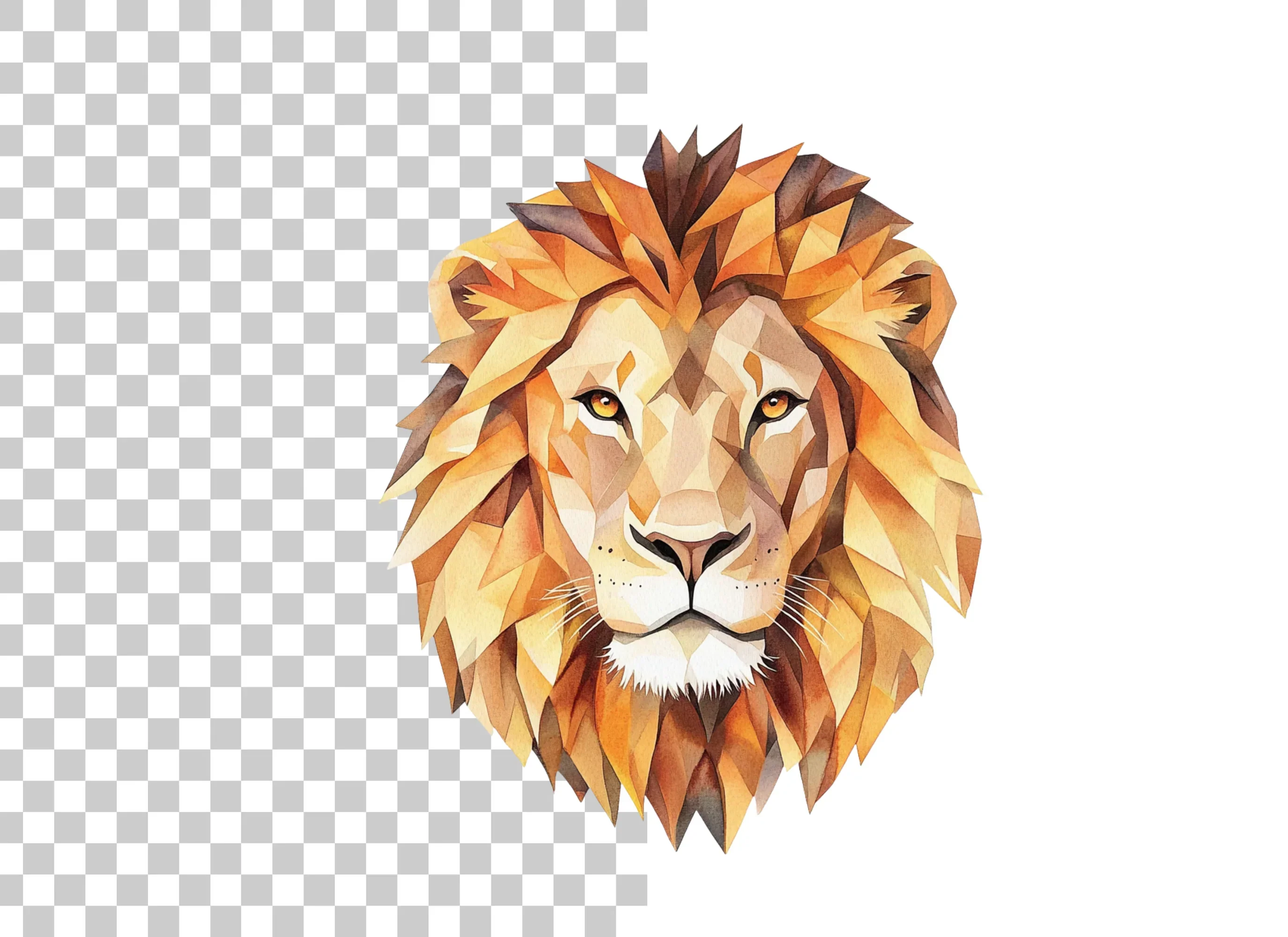 Geometric Lion Head Clipart Bundle - Image 3
