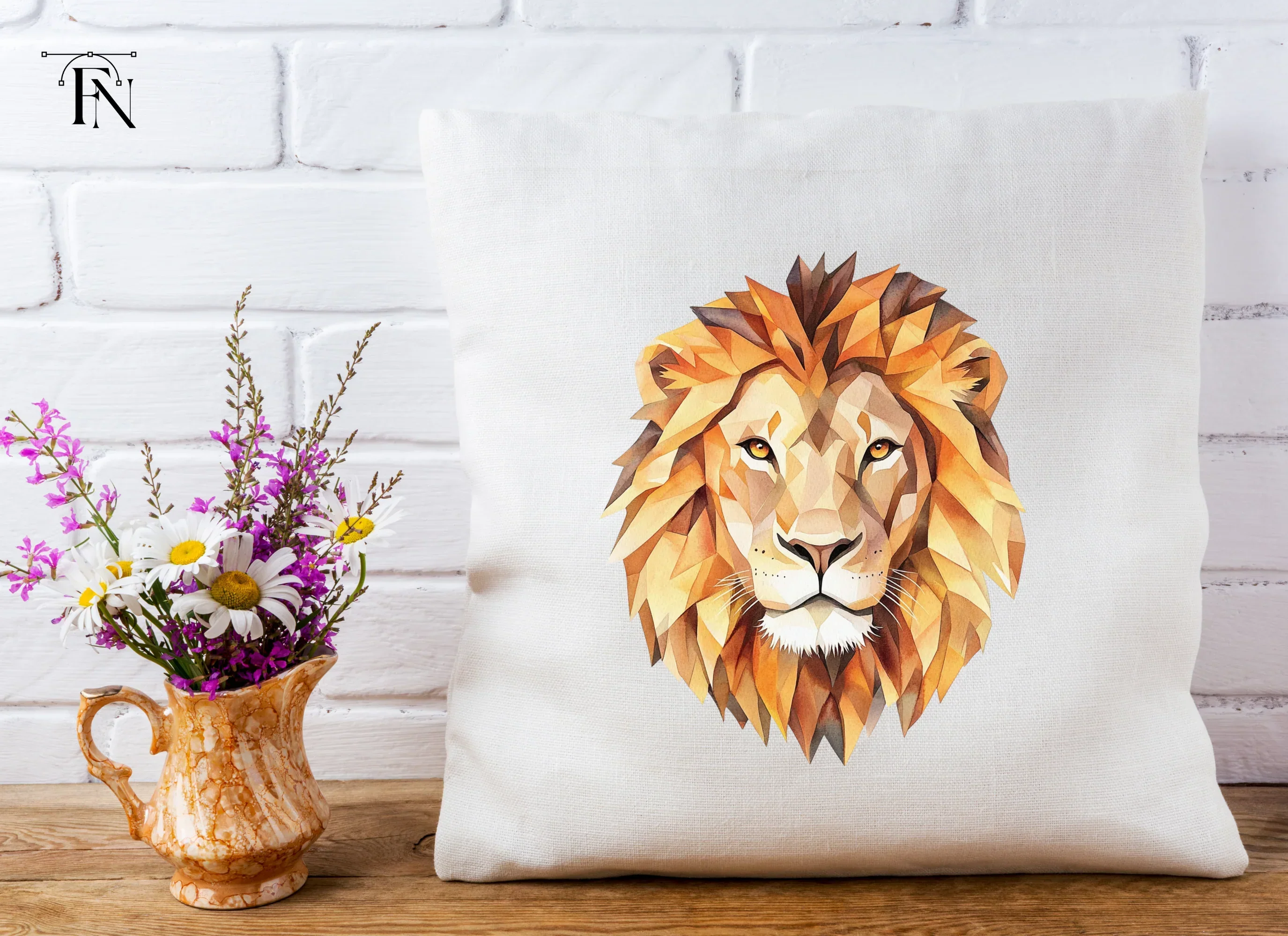 Geometric Lion Head Clipart Bundle - Image 4