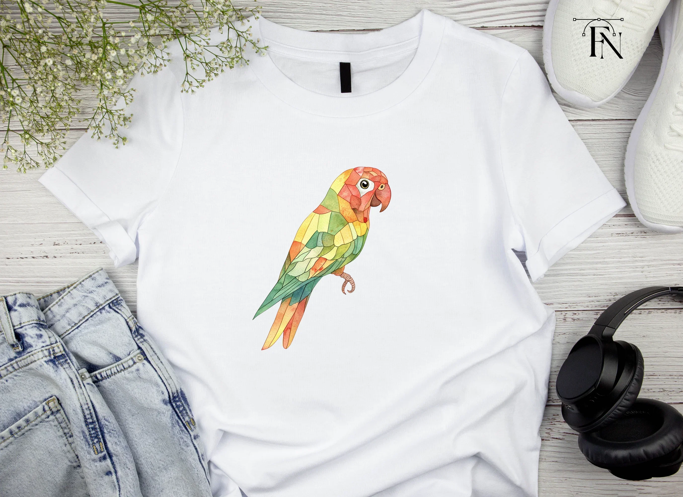 Geometric Parrot Clipart Bundle - Image 4