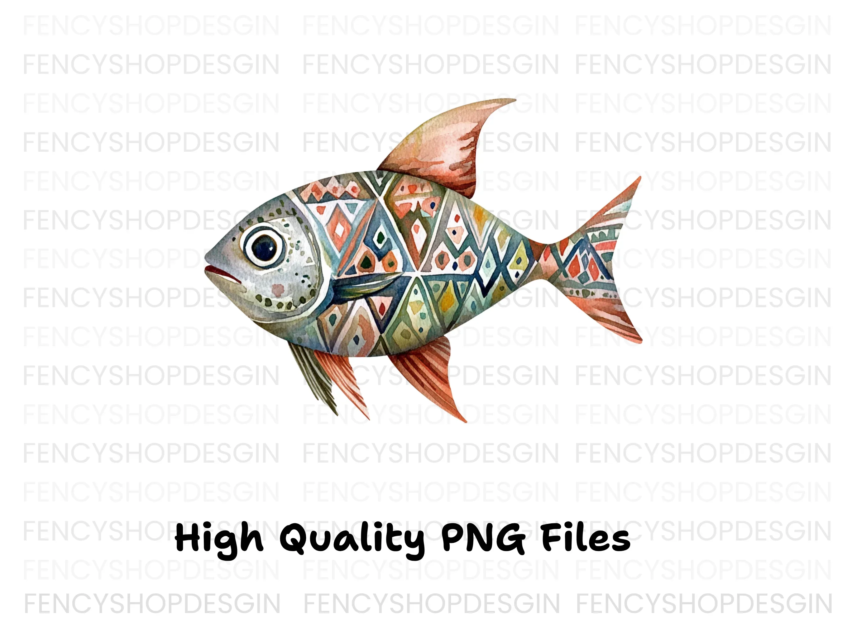 Geometric Patterned Fish Clipart Bundle - Image 3