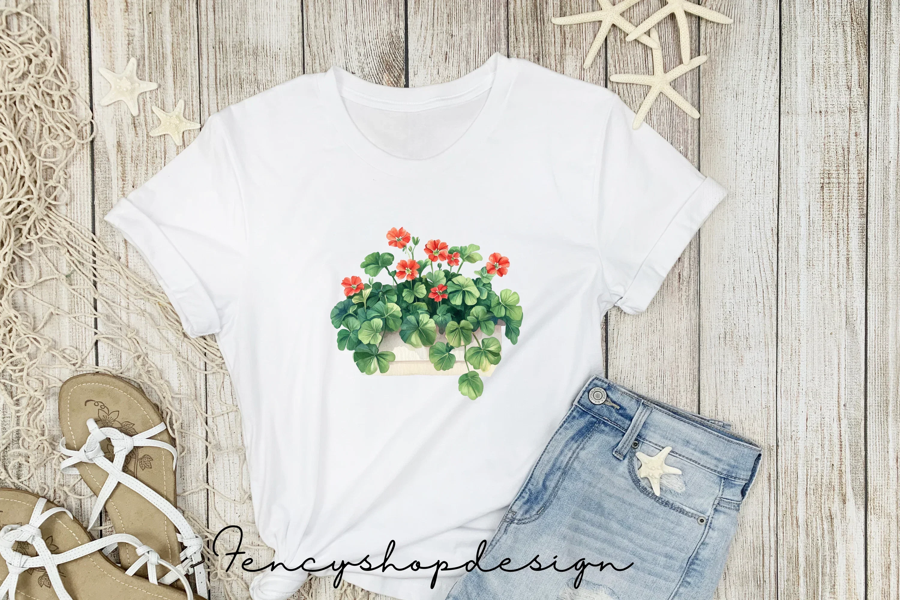 Geraniums Balcony Clipart Bundle - Image 4