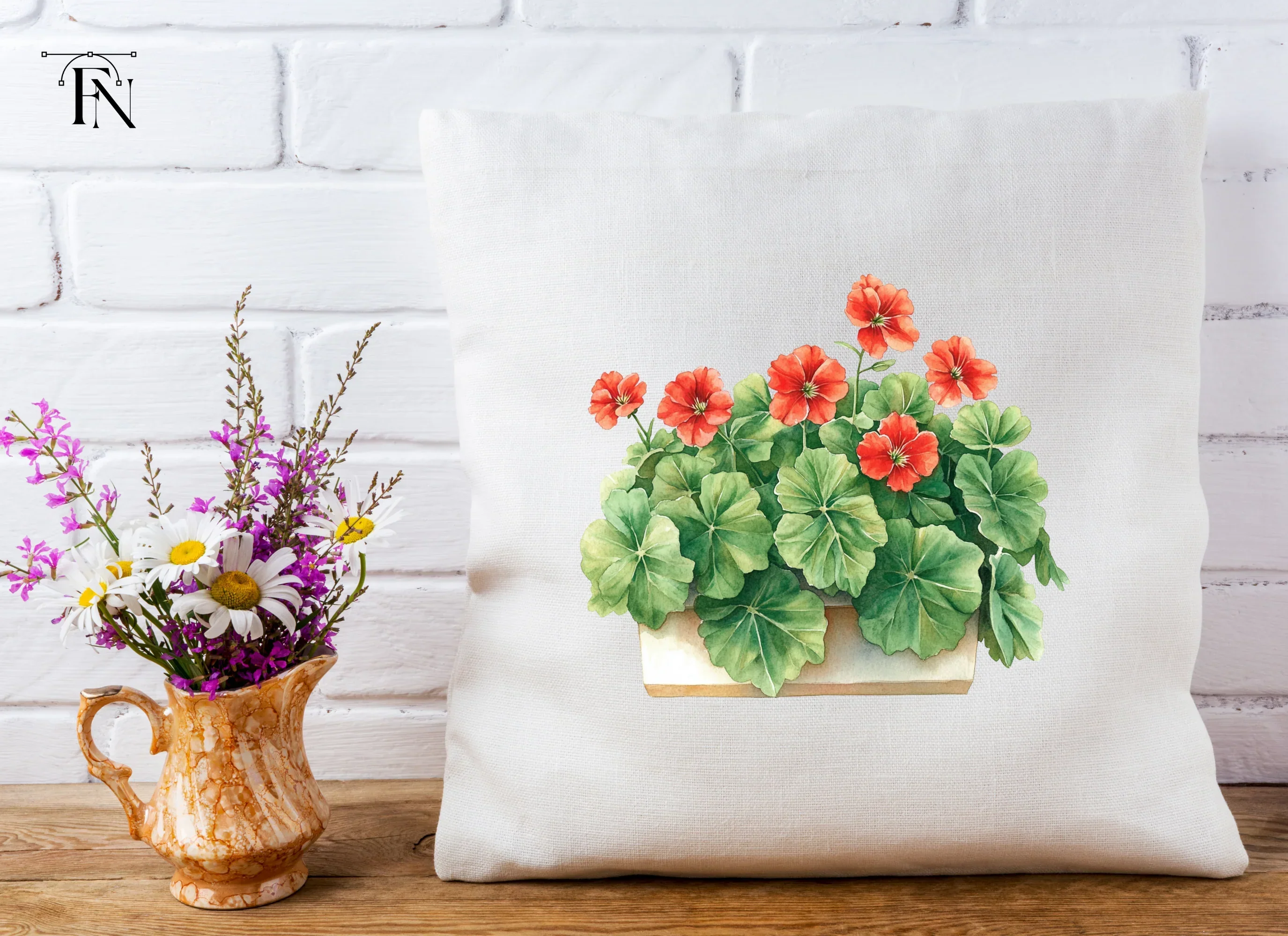 Geraniums in Pots Clipart Bundle - Image 5