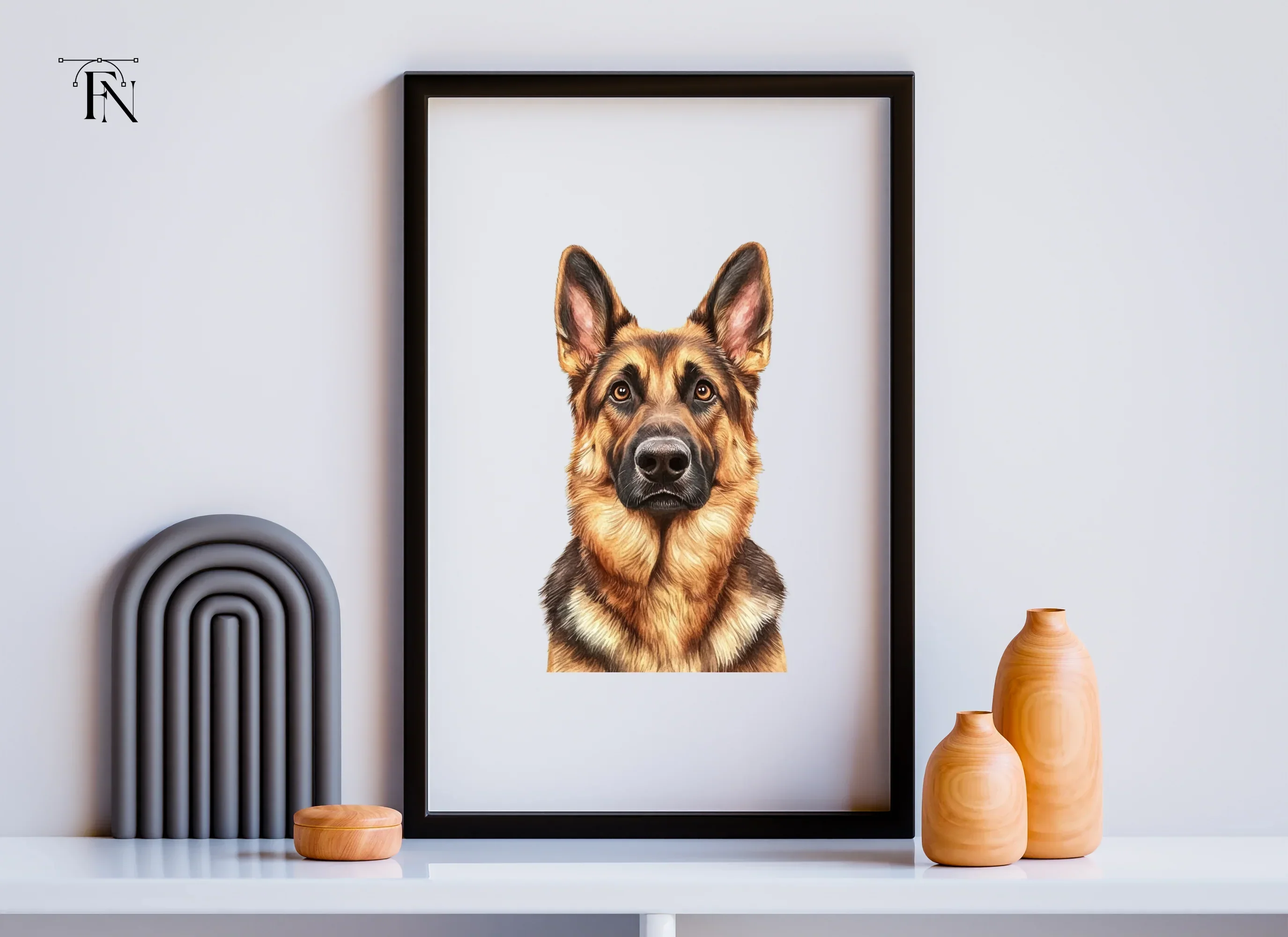 German Shepherd Dog Head Portraits Clipart Bundle - Image 6