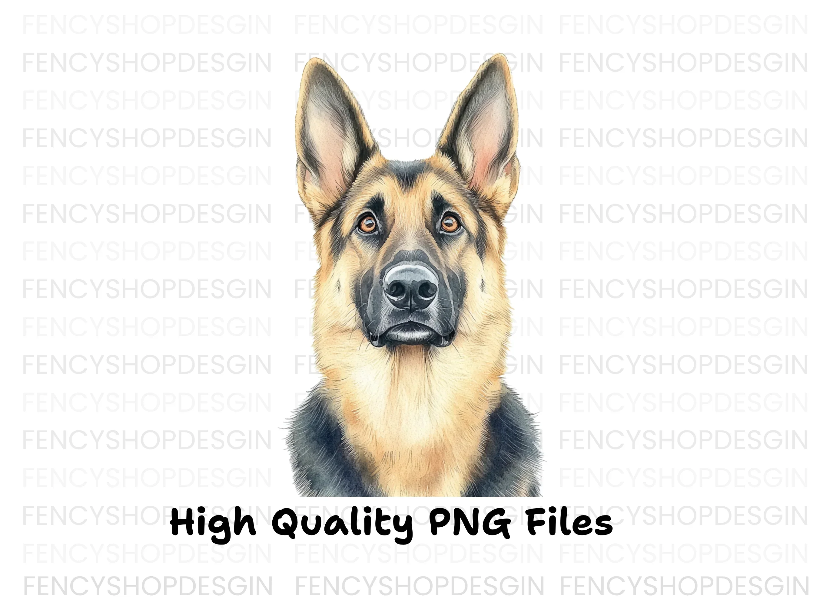 German Shepherd Dog Portraits Clipart Bundle - Image 2