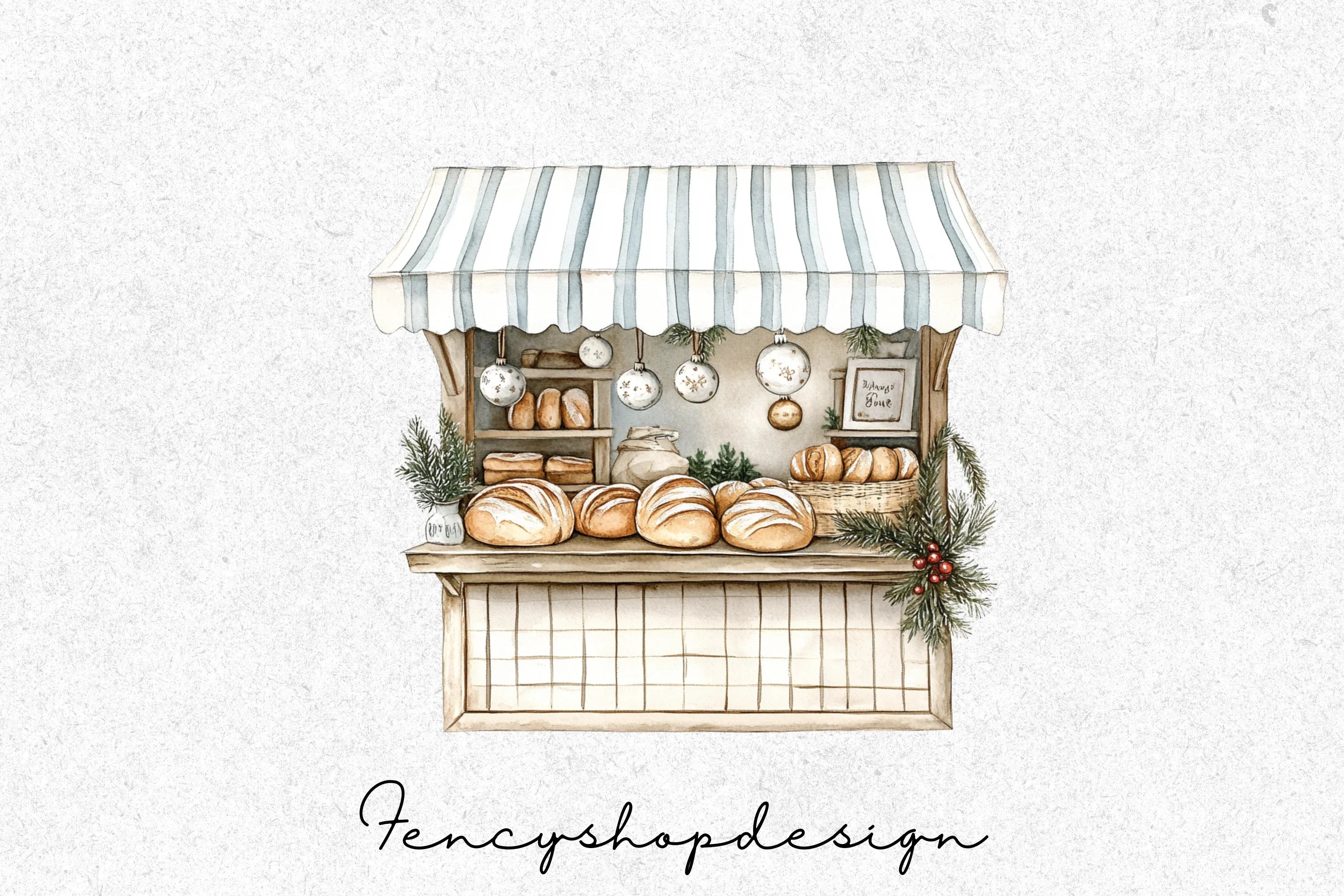 Gingerbread Christmas Market Clipart Bundle - Image 3
