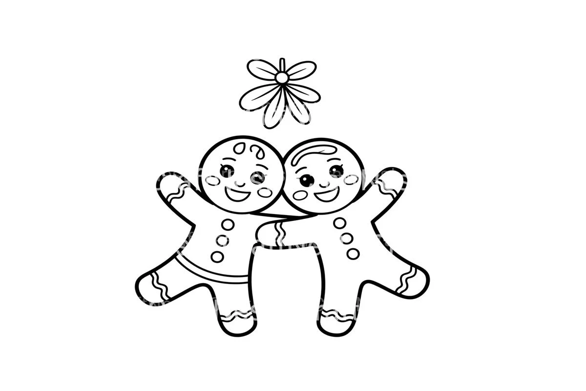 Gingerbread Couple Mistletoe Coloring Books - Image 2