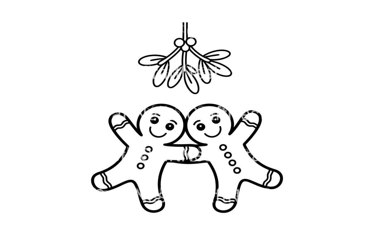 Gingerbread Couple Mistletoe Coloring Books - Image 3