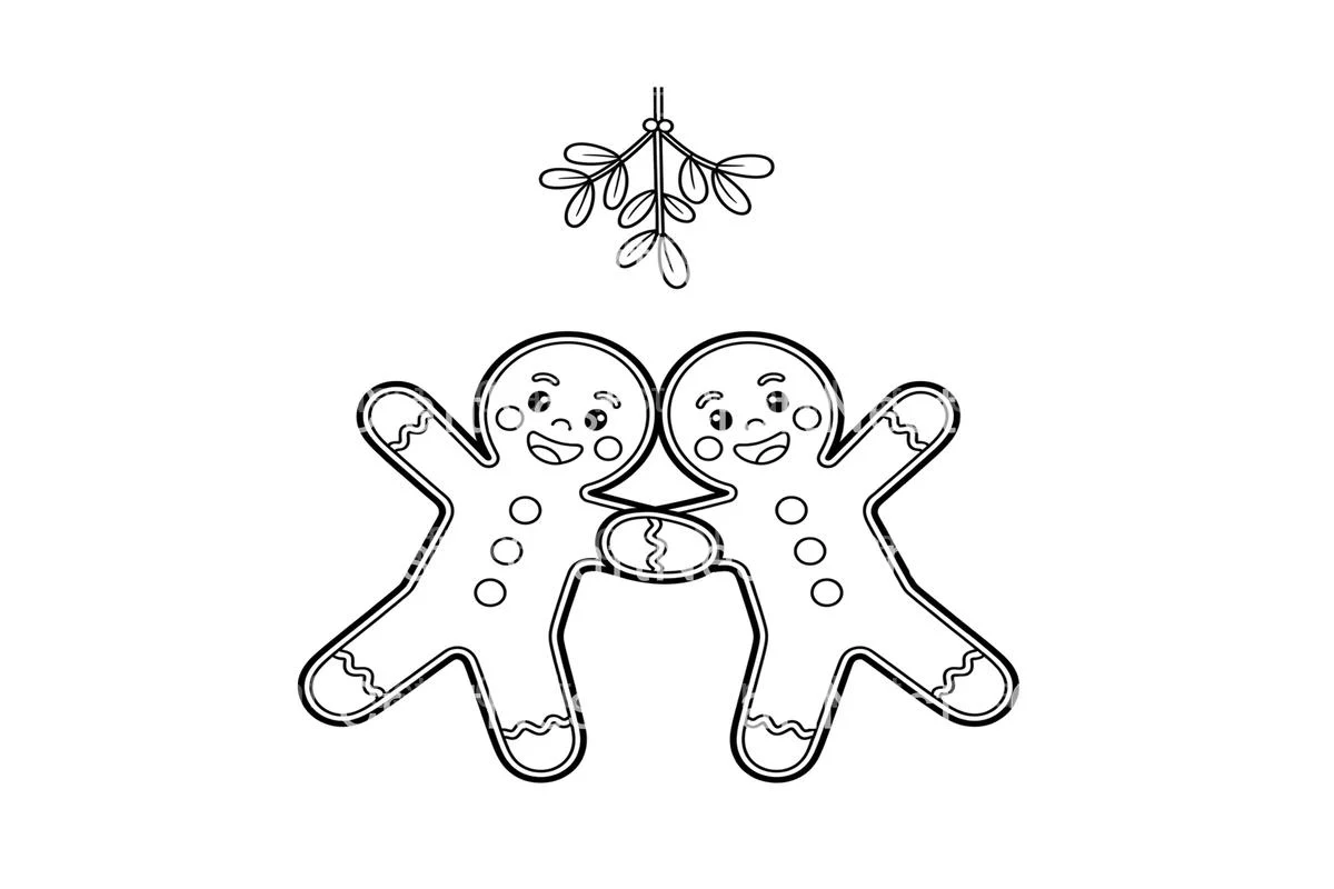 Gingerbread Couple Mistletoe Coloring Books - Image 4