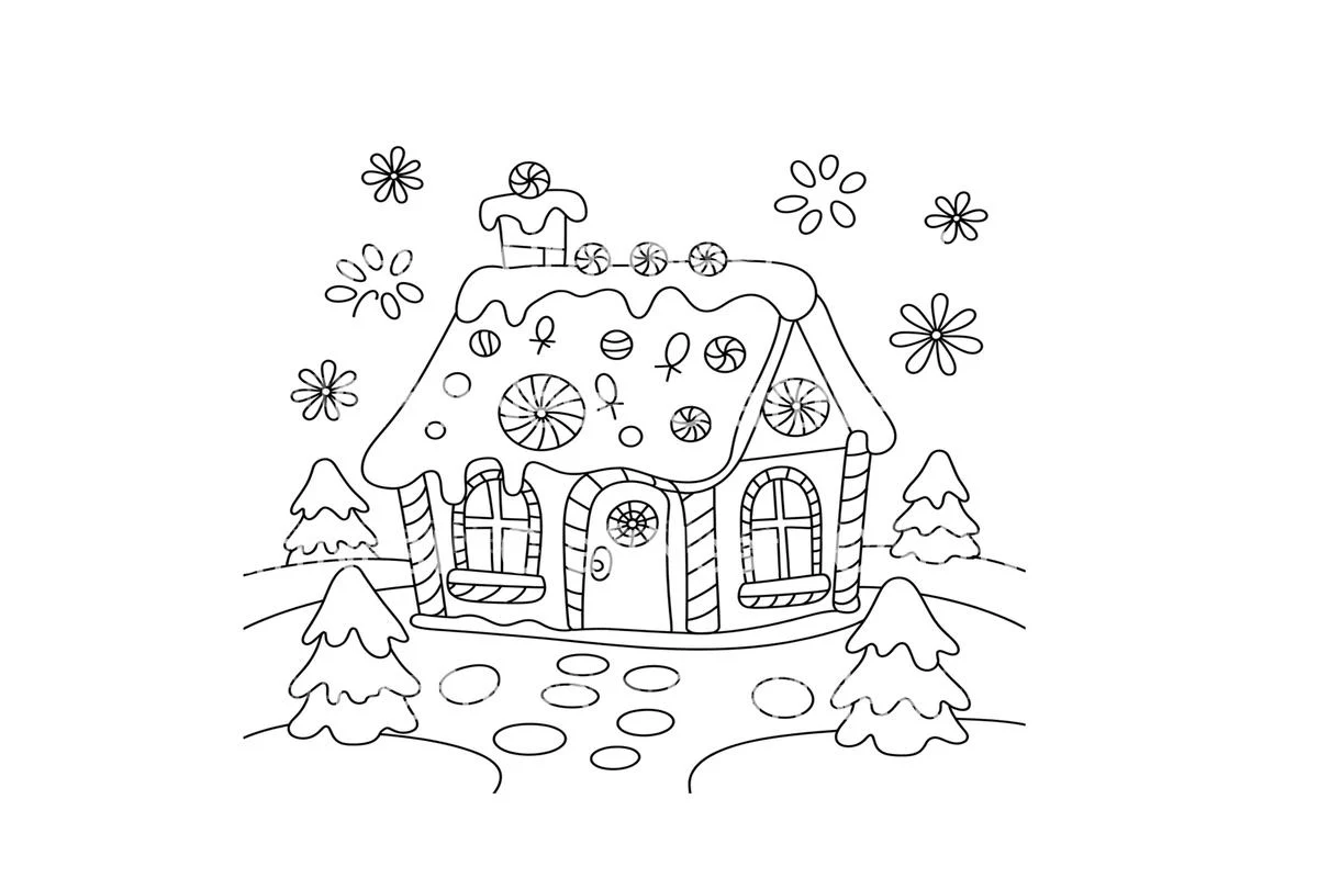 Gingerbread House Christmas Coloring Books - Image 2