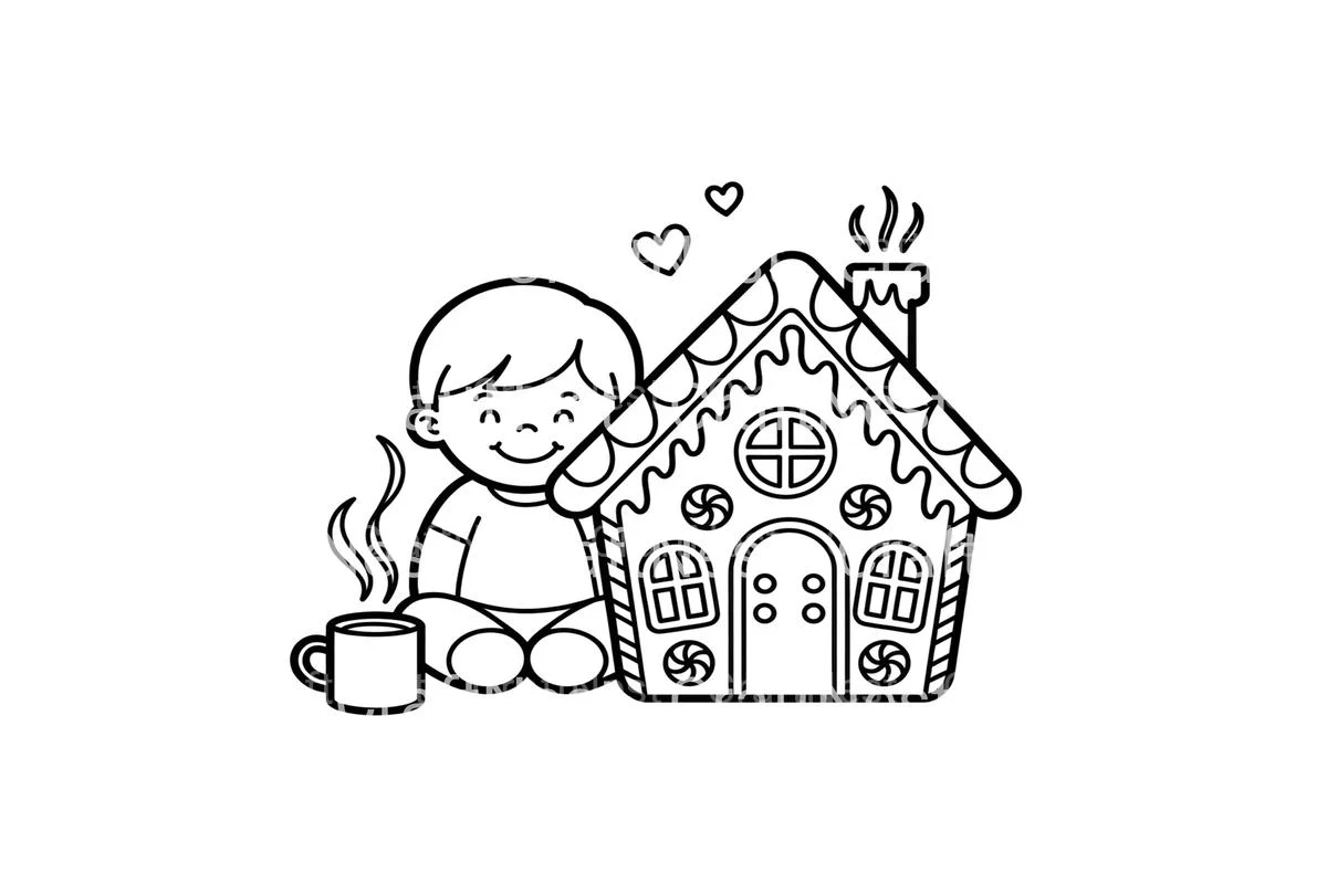 Gingerbread House Cozy Winter Coloring Books - Image 4