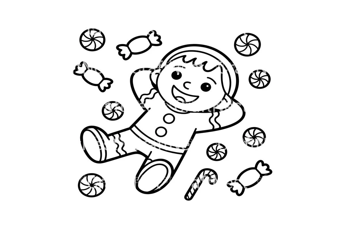 Gingerbread Man Candy Coloring Books - Image 3