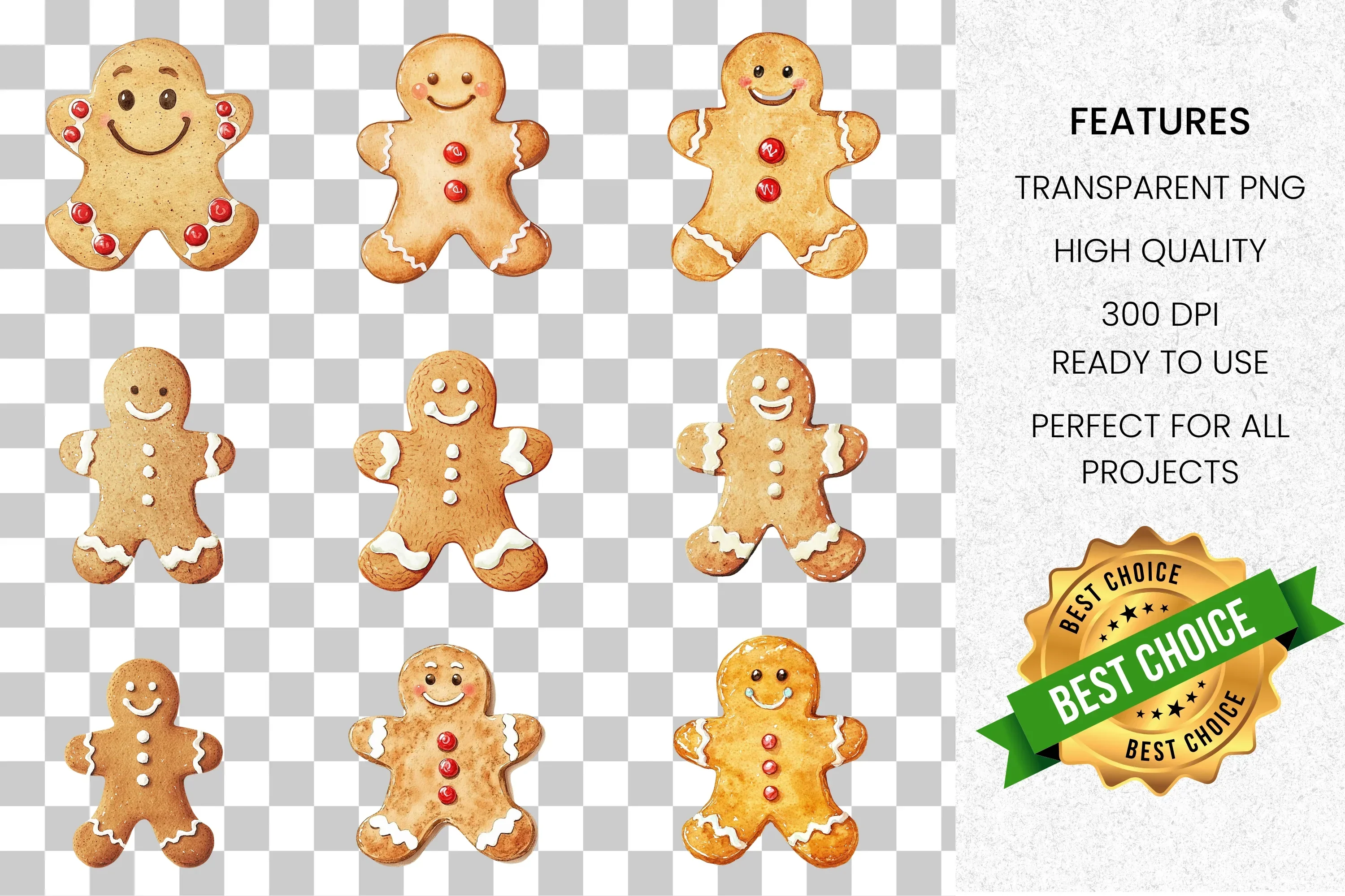 Gingerbread Man Clipart Bundle - Image 2