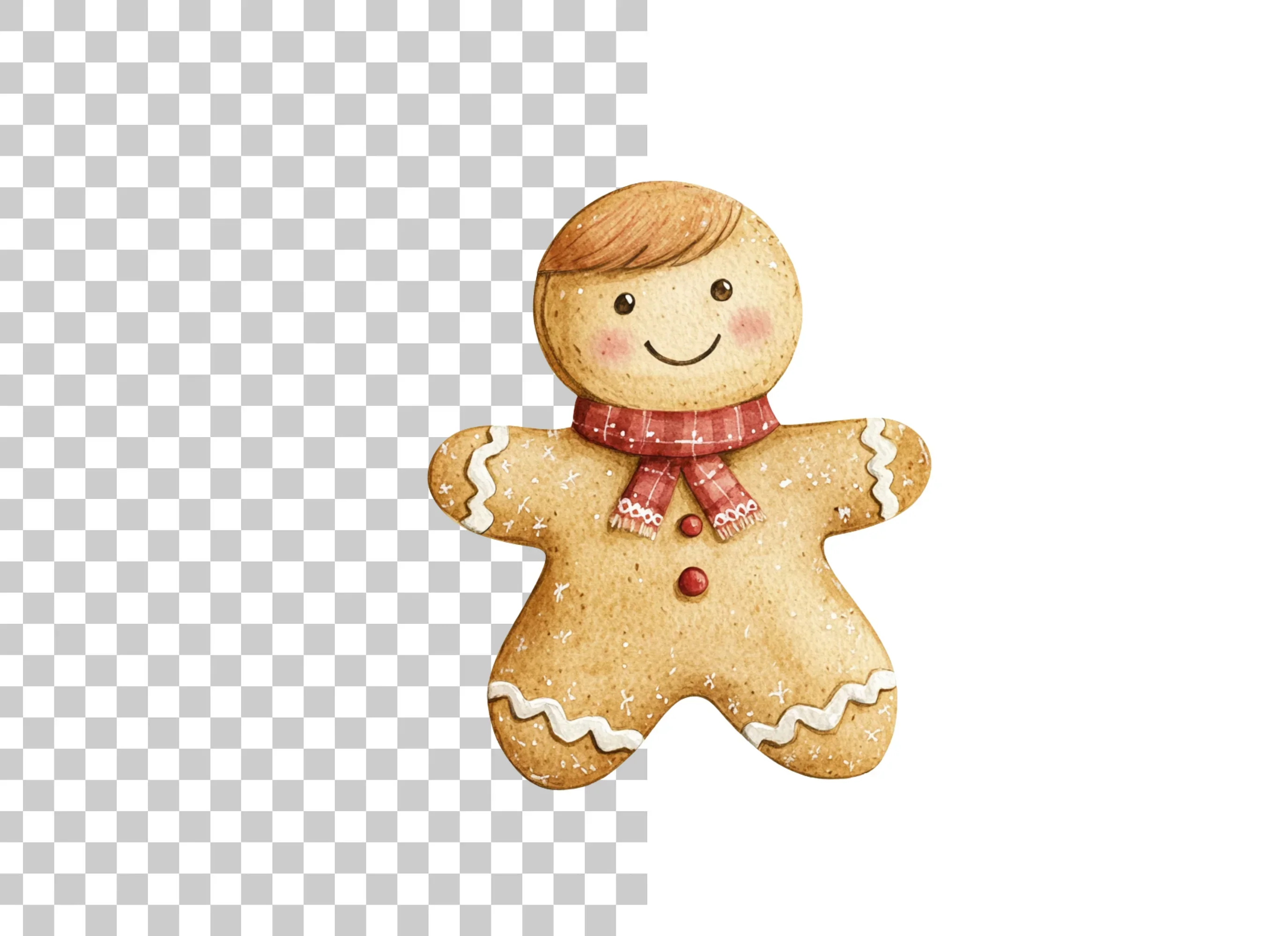 Gingerbread Man with Scarf Clipart Bundle - Image 2