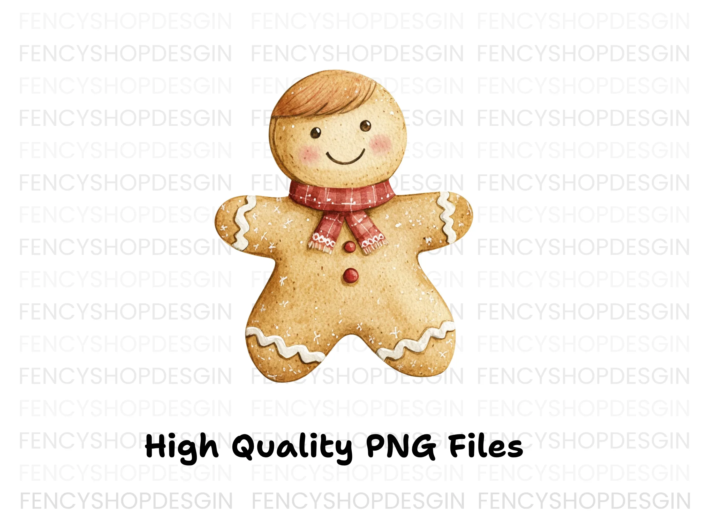 Gingerbread Man with Scarf Clipart Bundle - Image 3