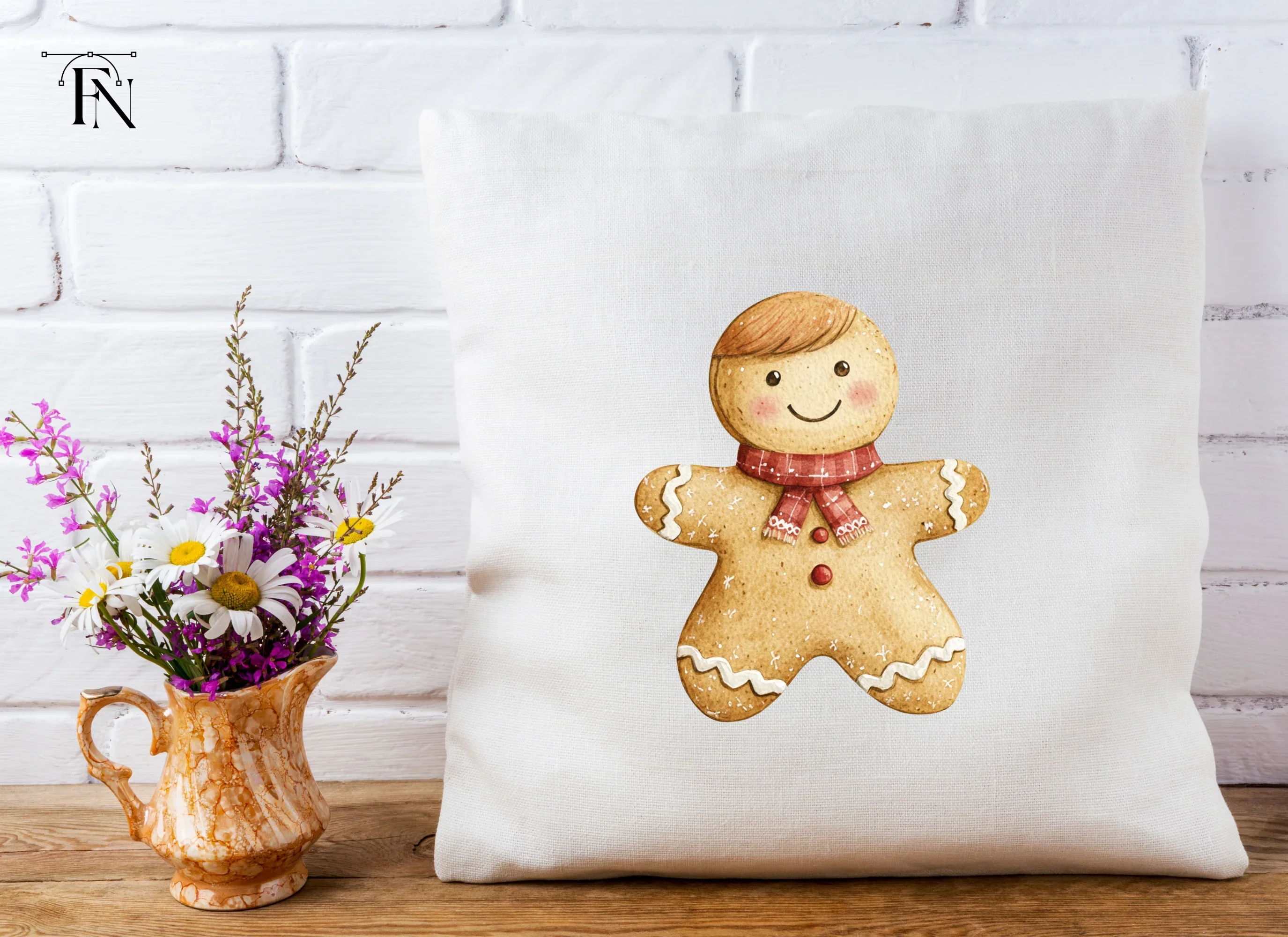 Gingerbread Man with Scarf Clipart Bundle - Image 5