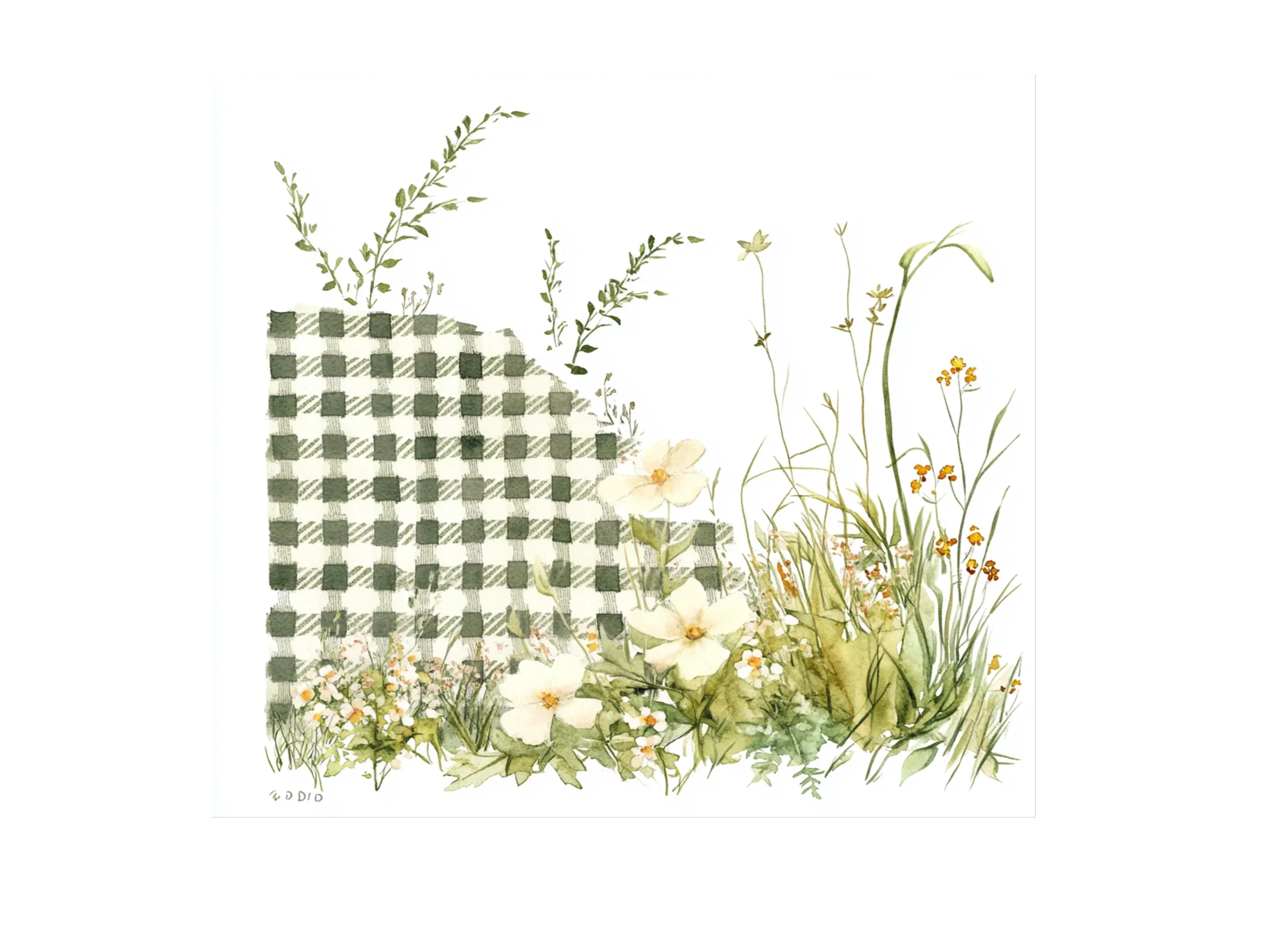 Gingham Floral Clipart Bundle - Image 2