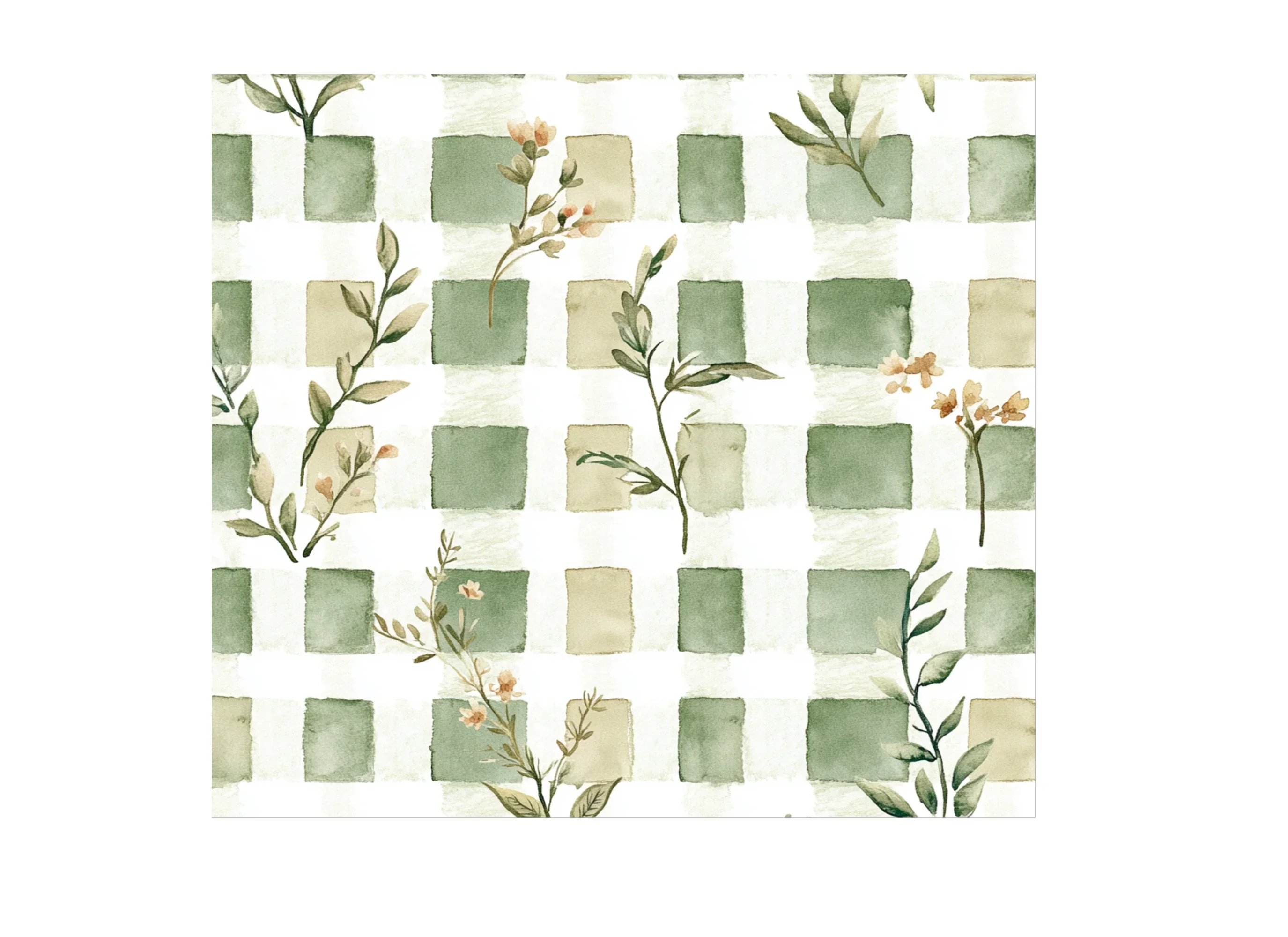 Gingham Floral Patterns Clipart Bundle - Image 3