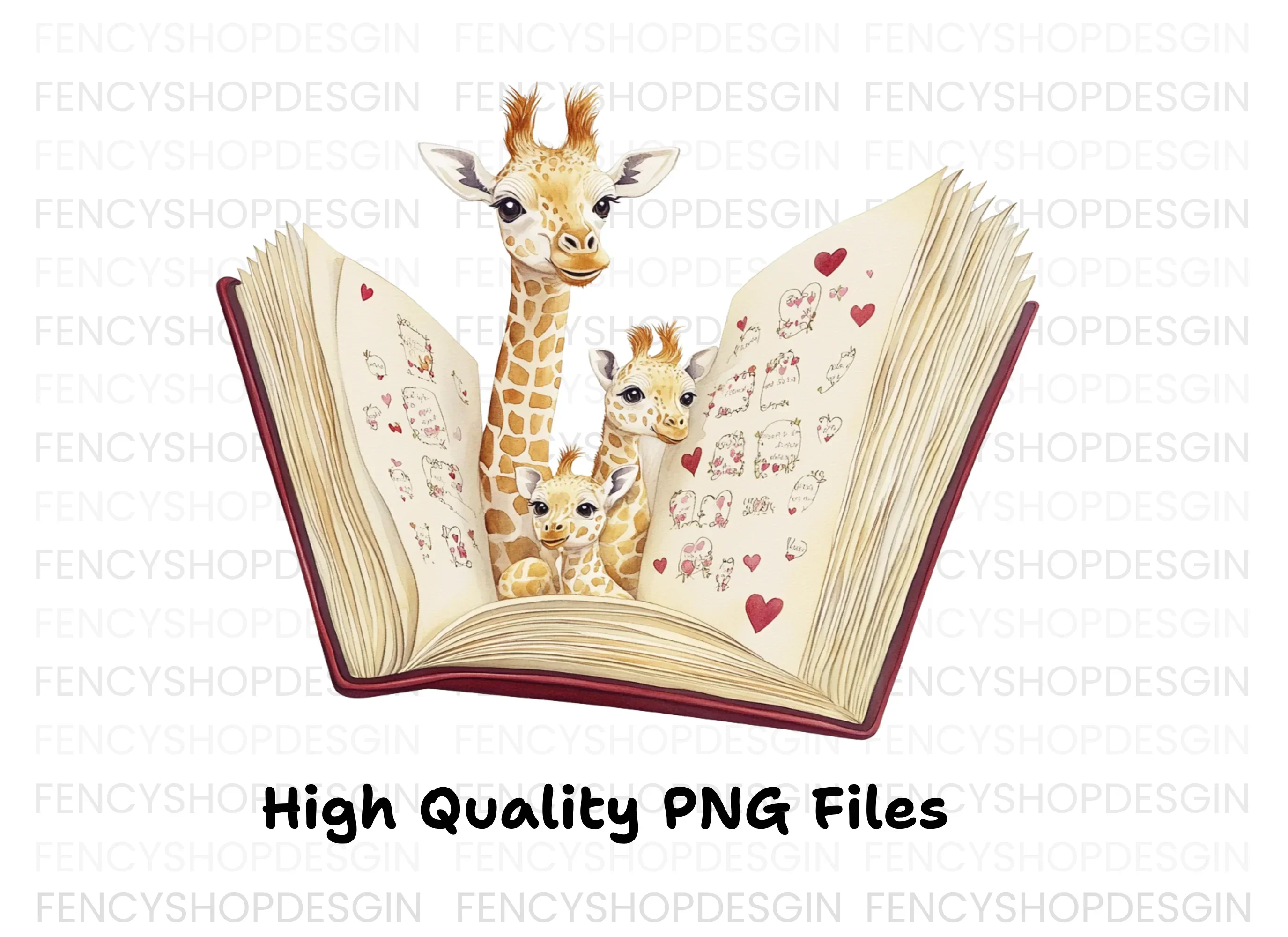 Giraffe Family Pop Up Book Clipart Bundle - Image 2